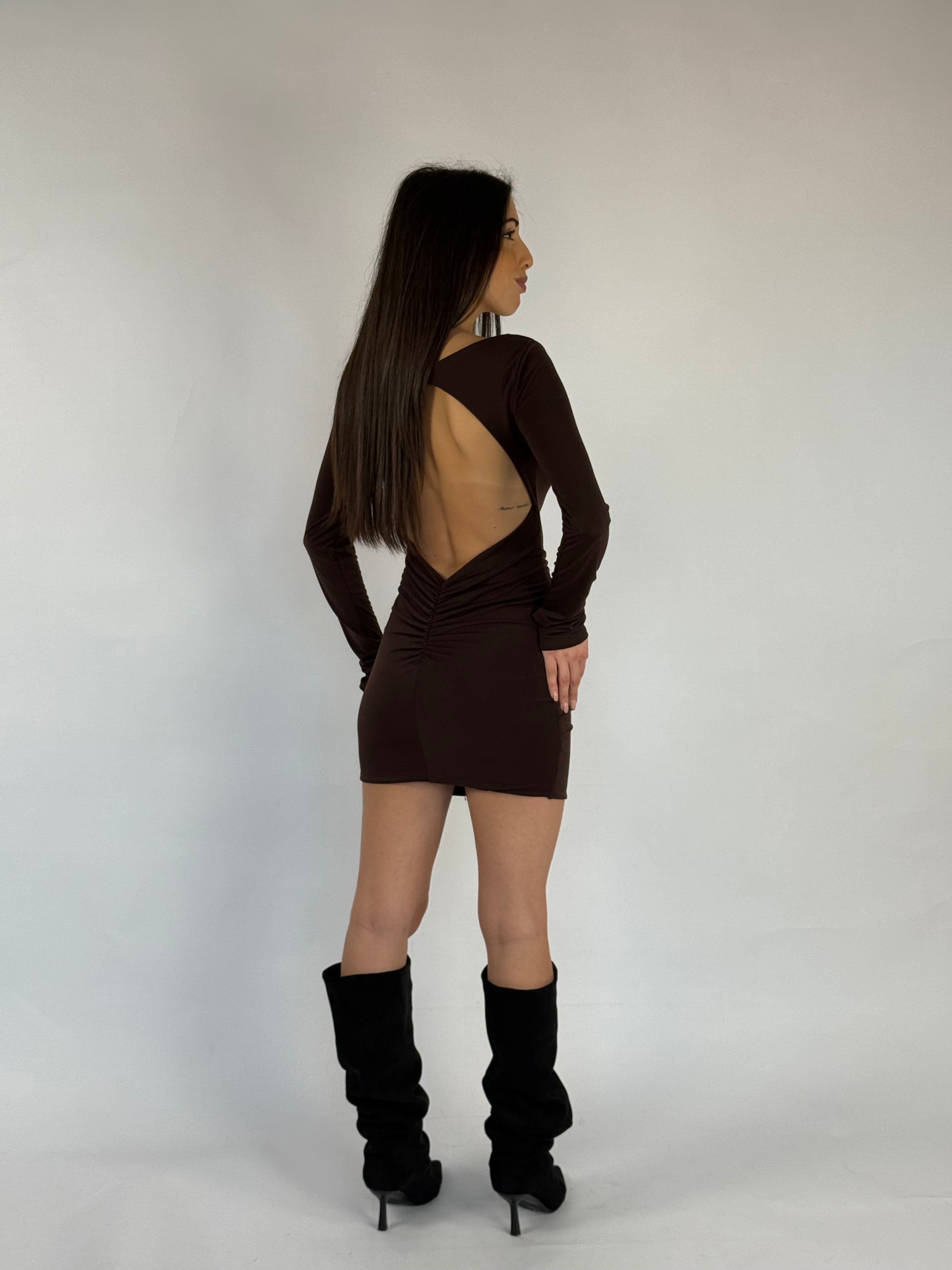 Vestito mini marrone