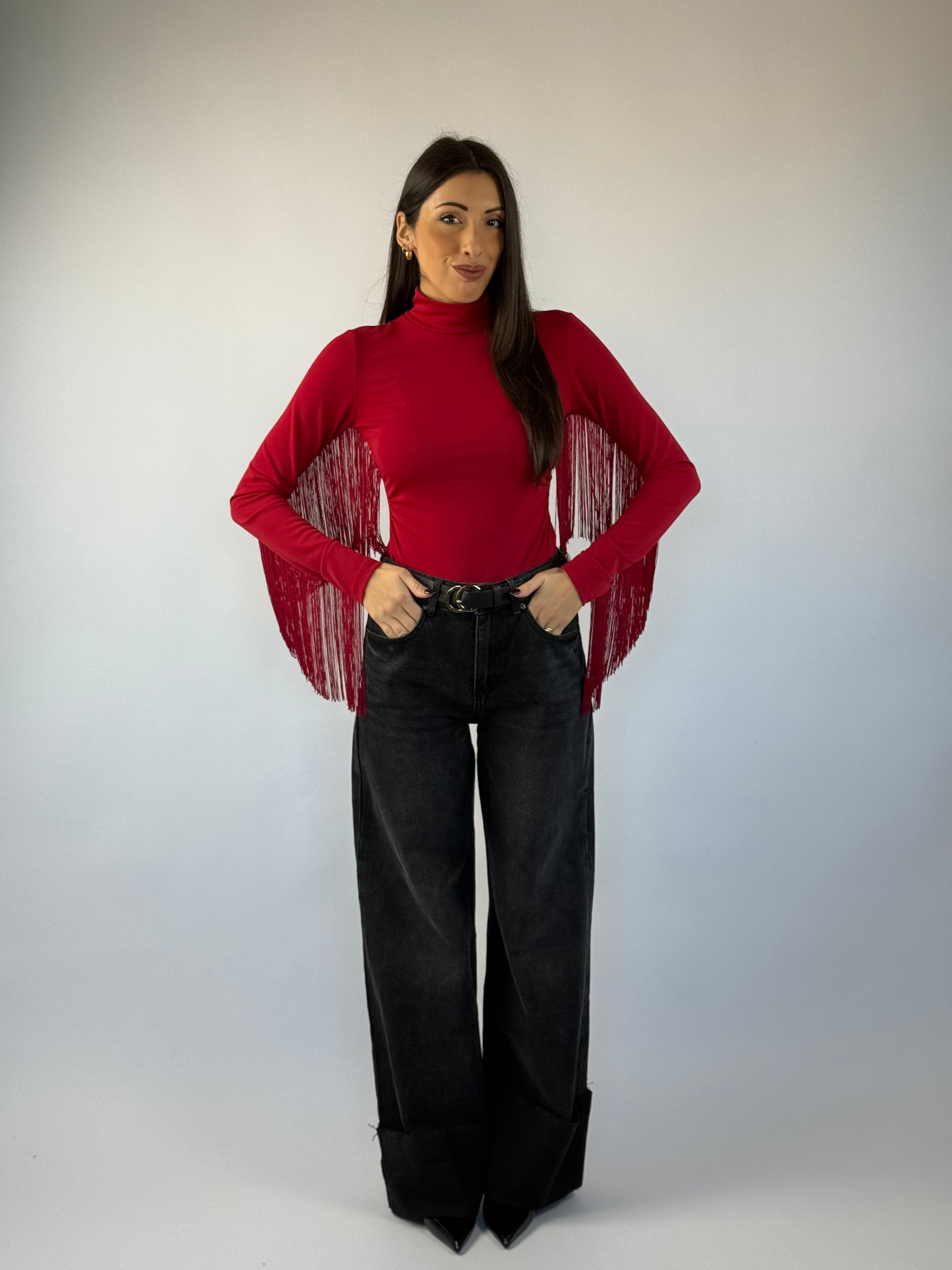 Body frange rosso Lumina