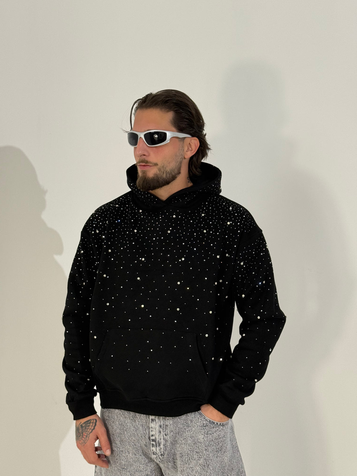 Felpa boxy strass