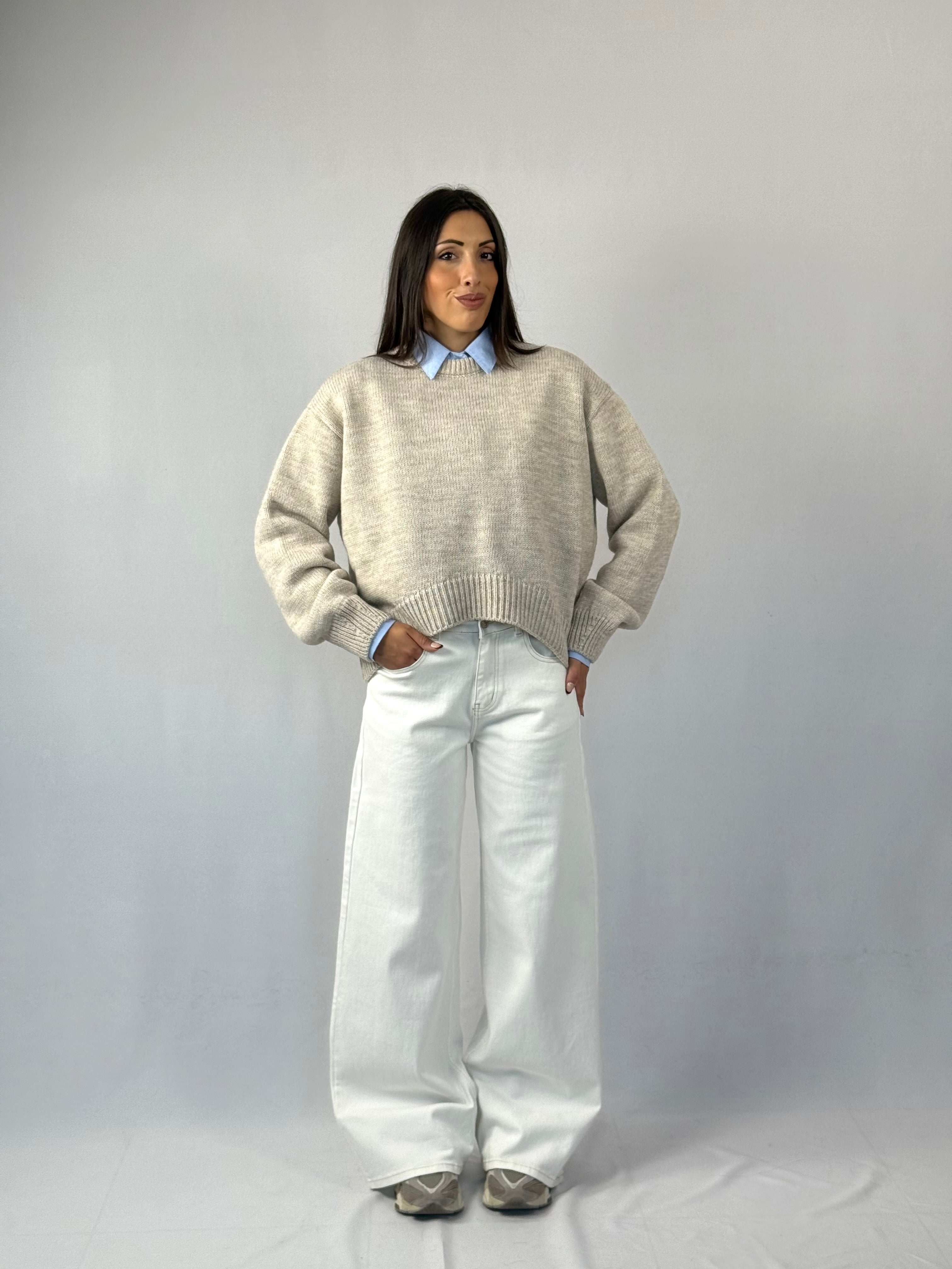 Maglione semi crop Lumina
