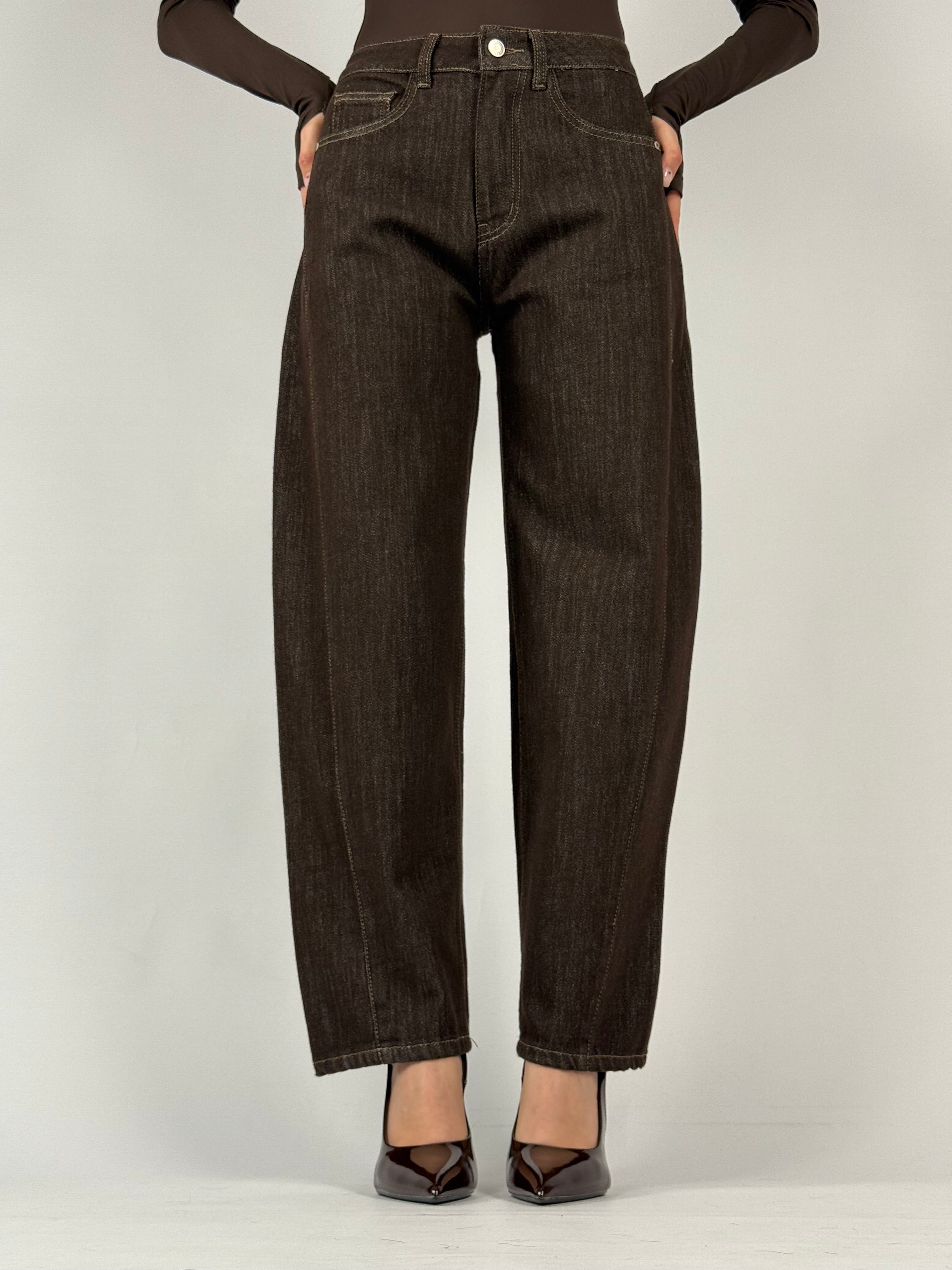Jeans balloon marrone