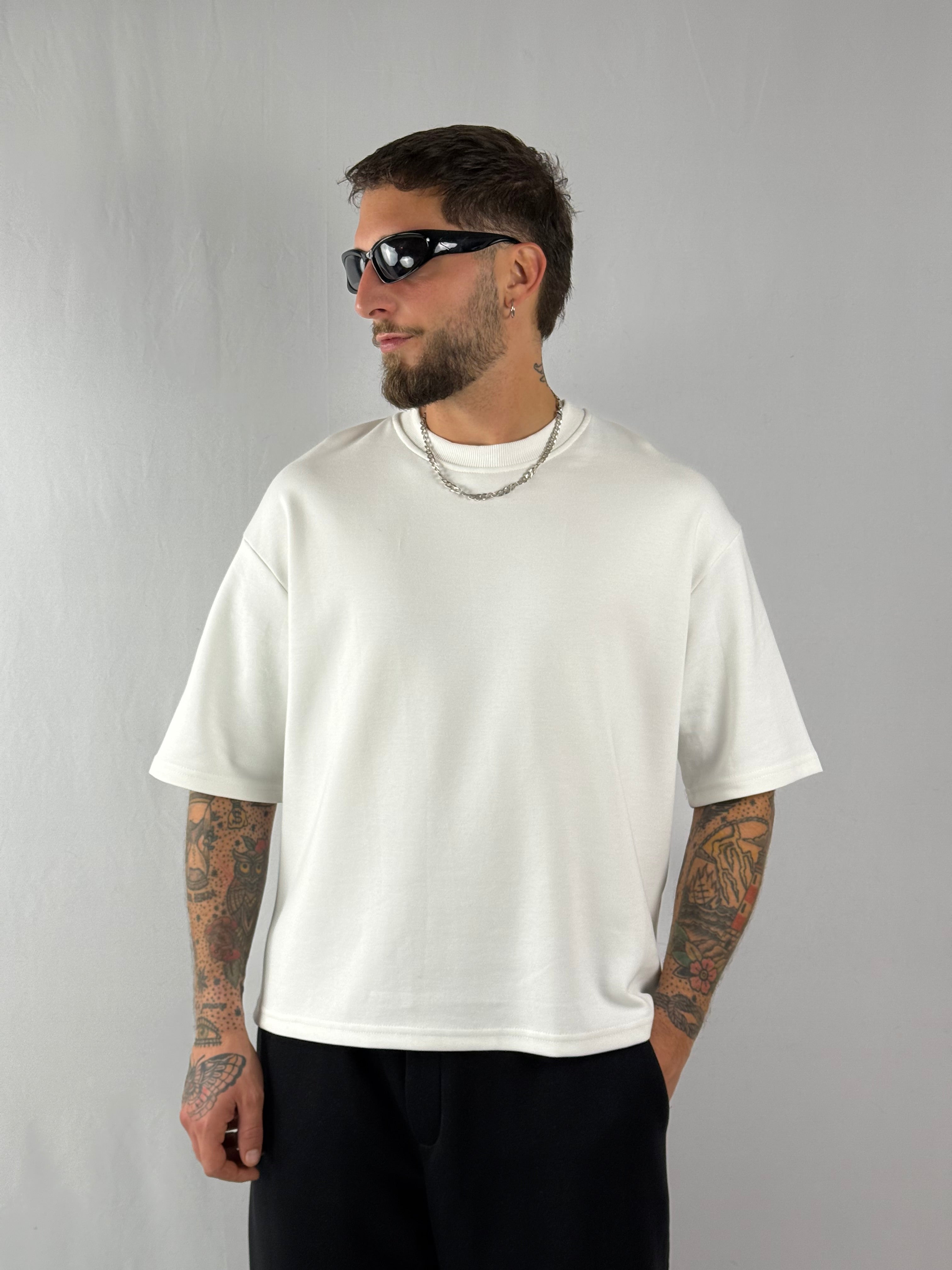 T-shirt interlok crop bianca