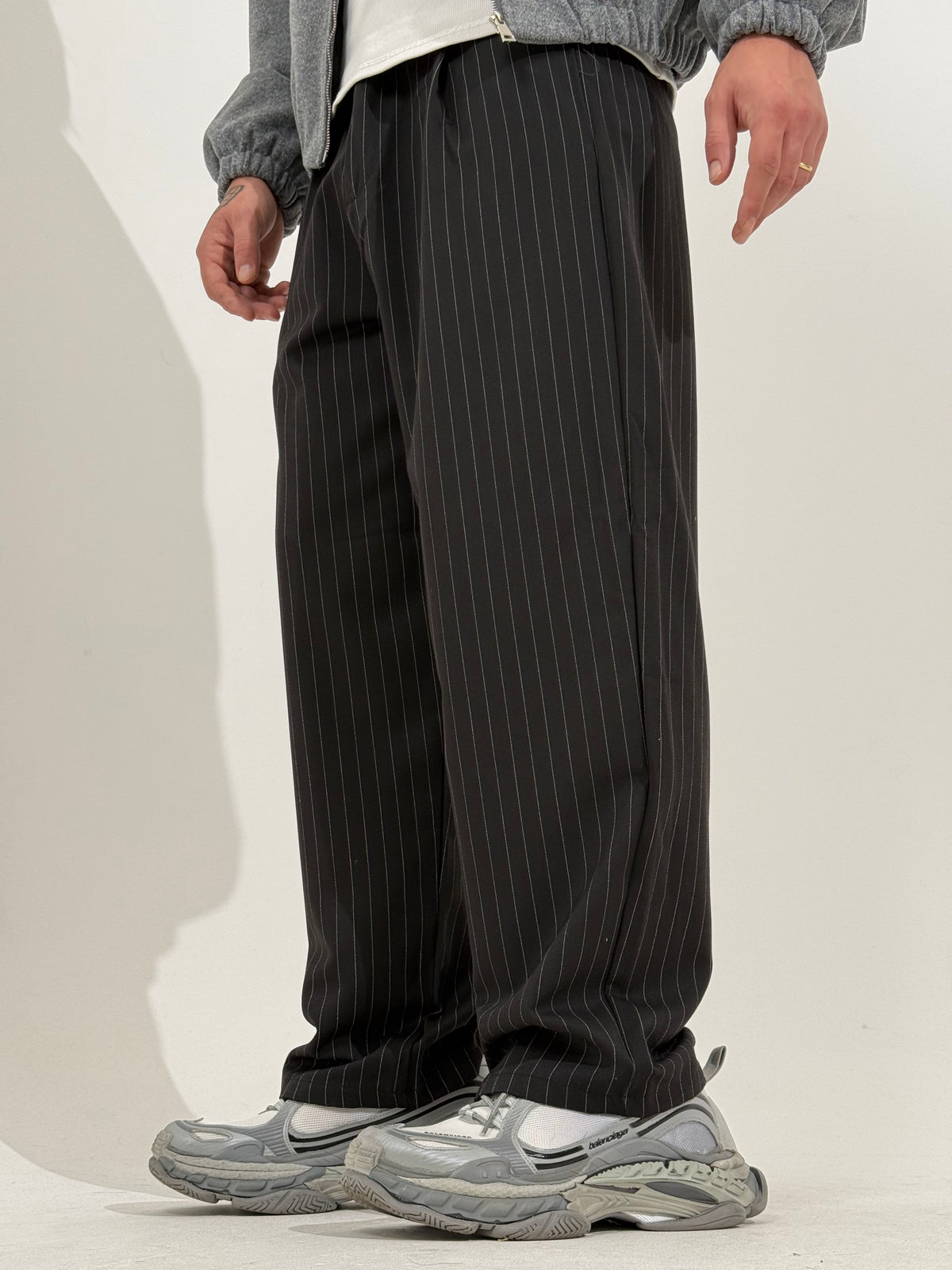 Pants baggy gessato