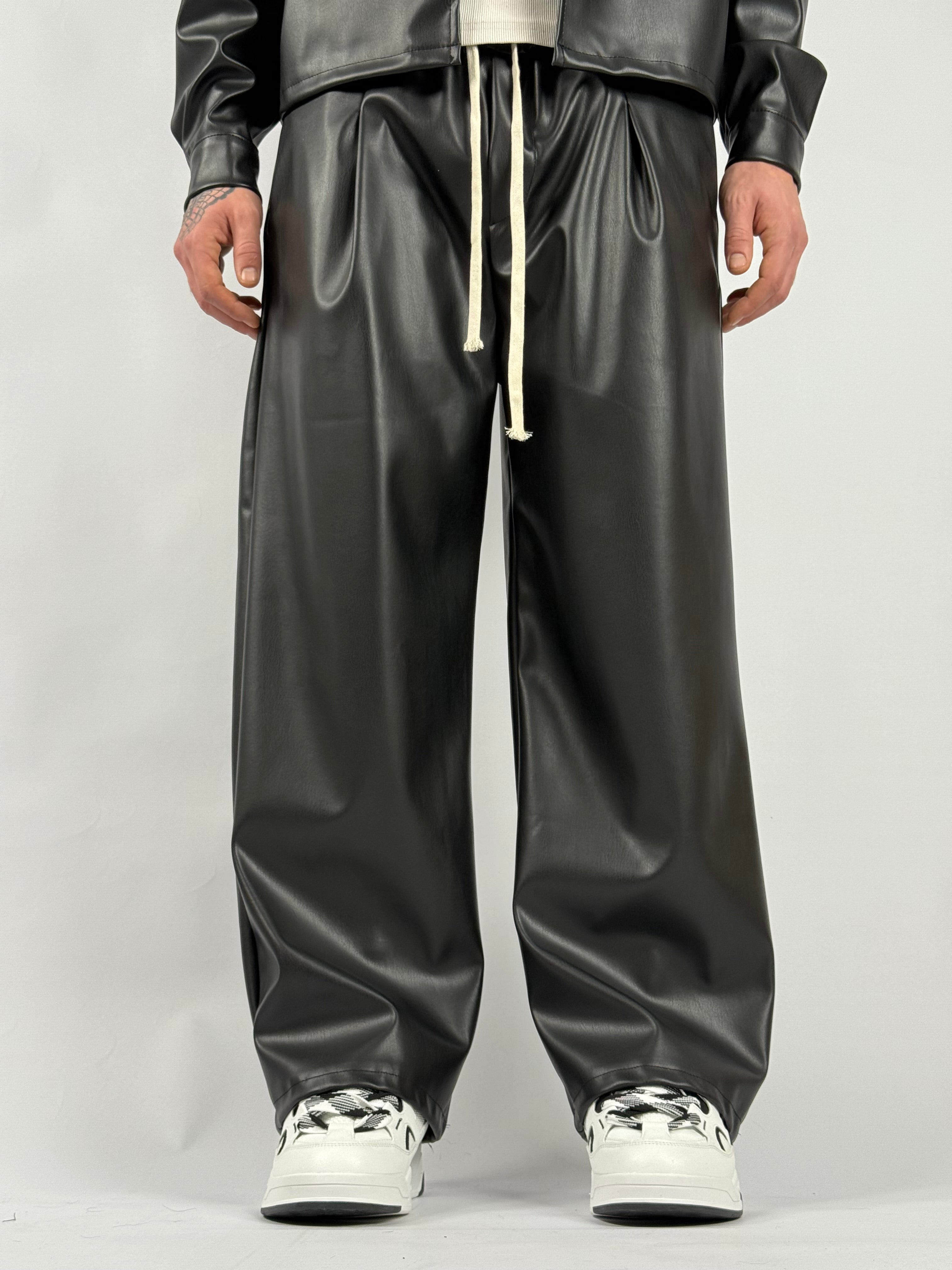 Coordinato crop pelle