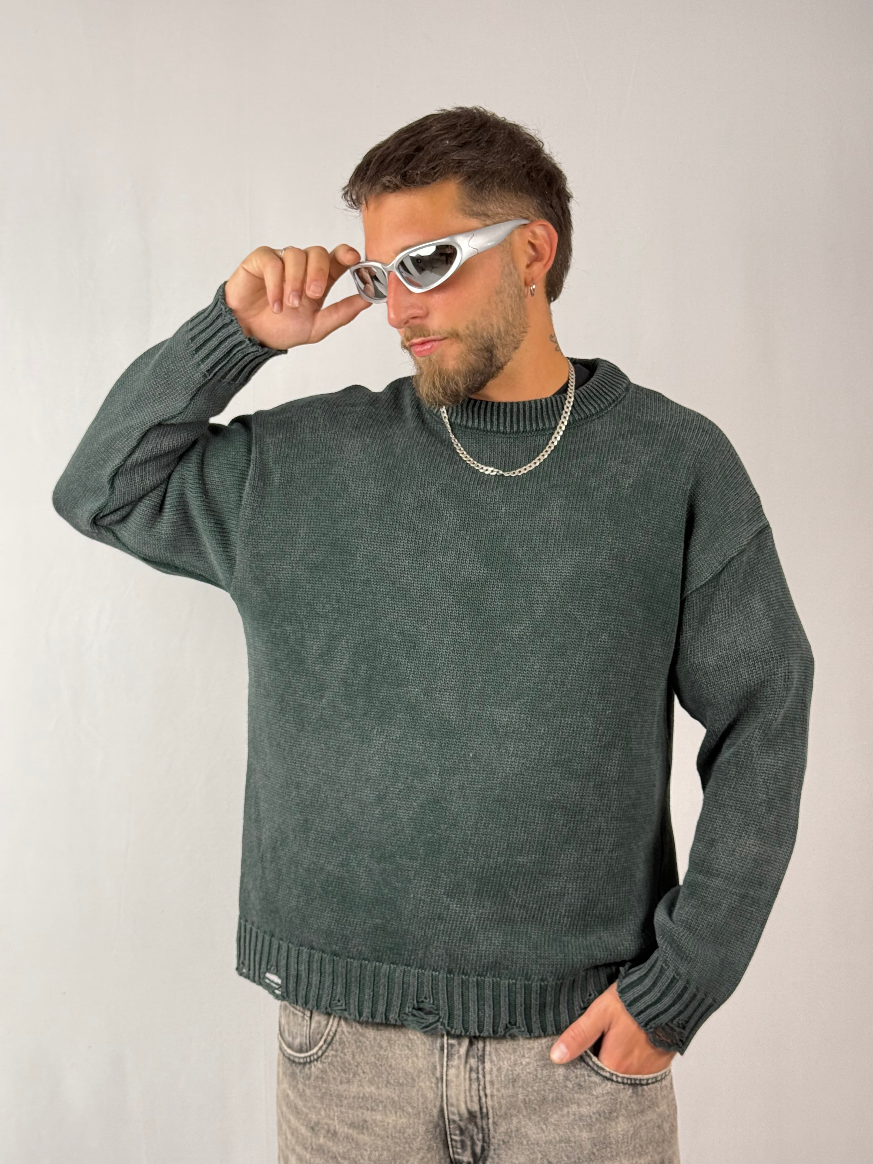 Maglione sfumato verde