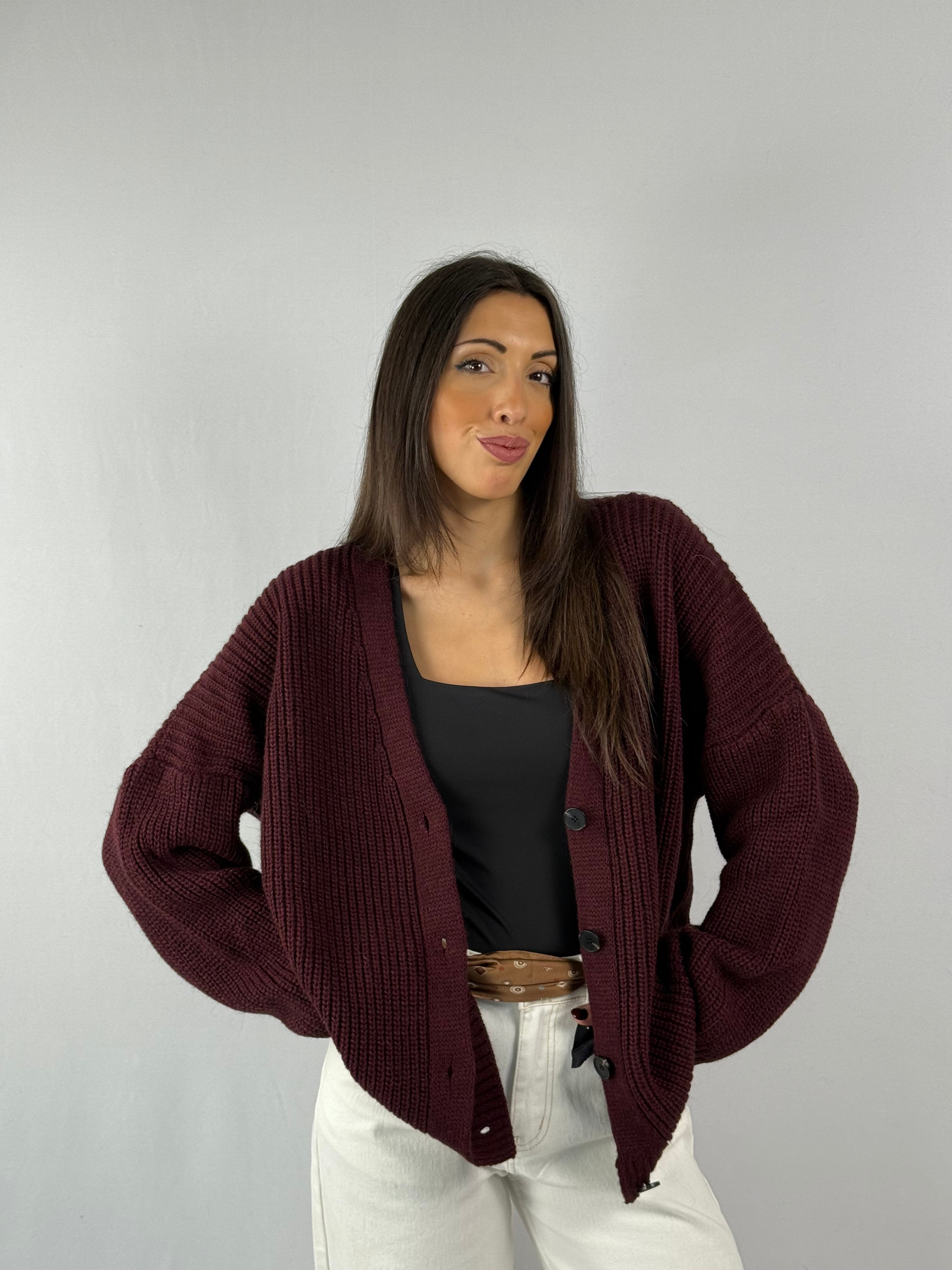 Cardigan Lumina bordeaux