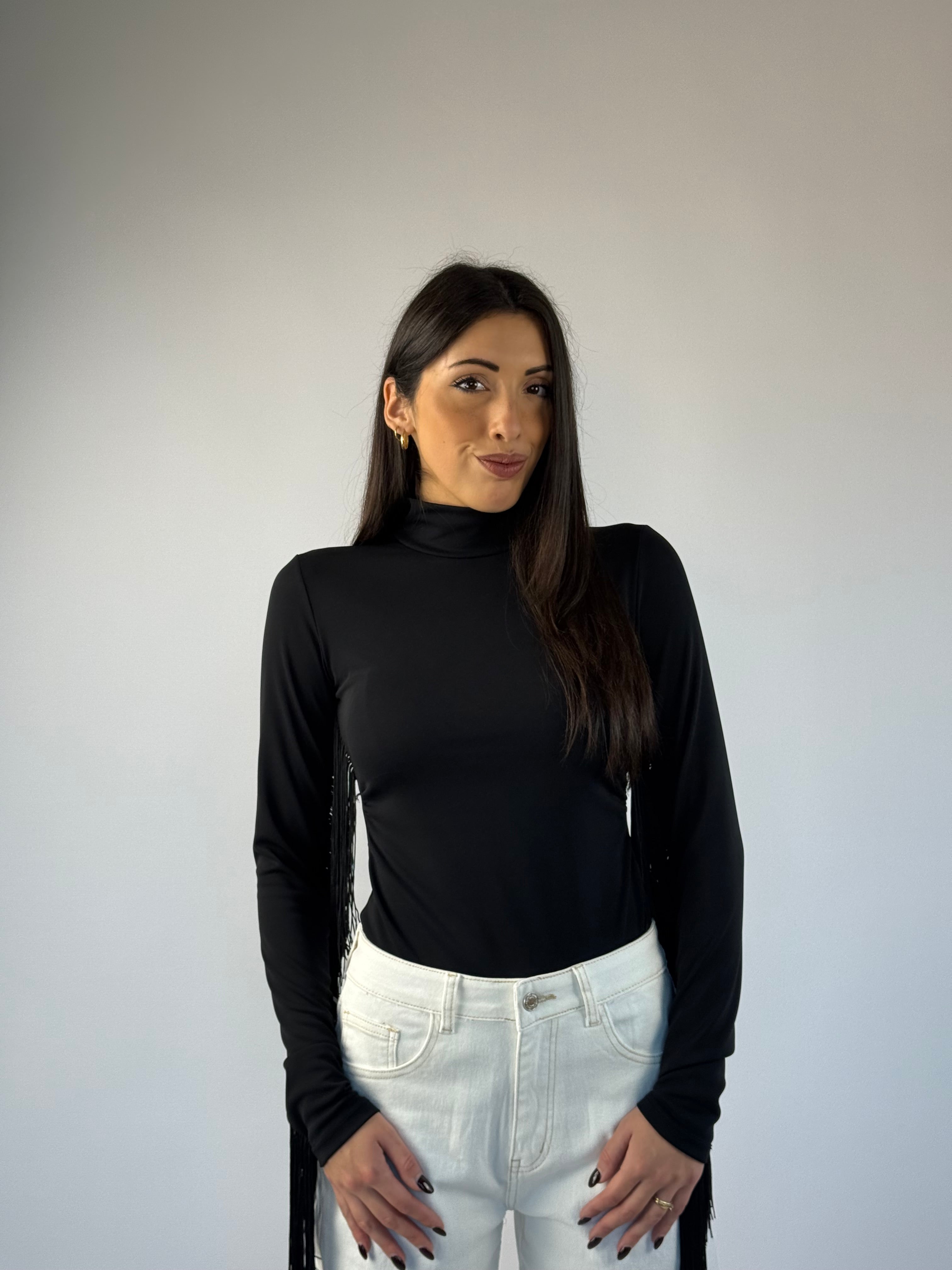 Body frange nero Lumina