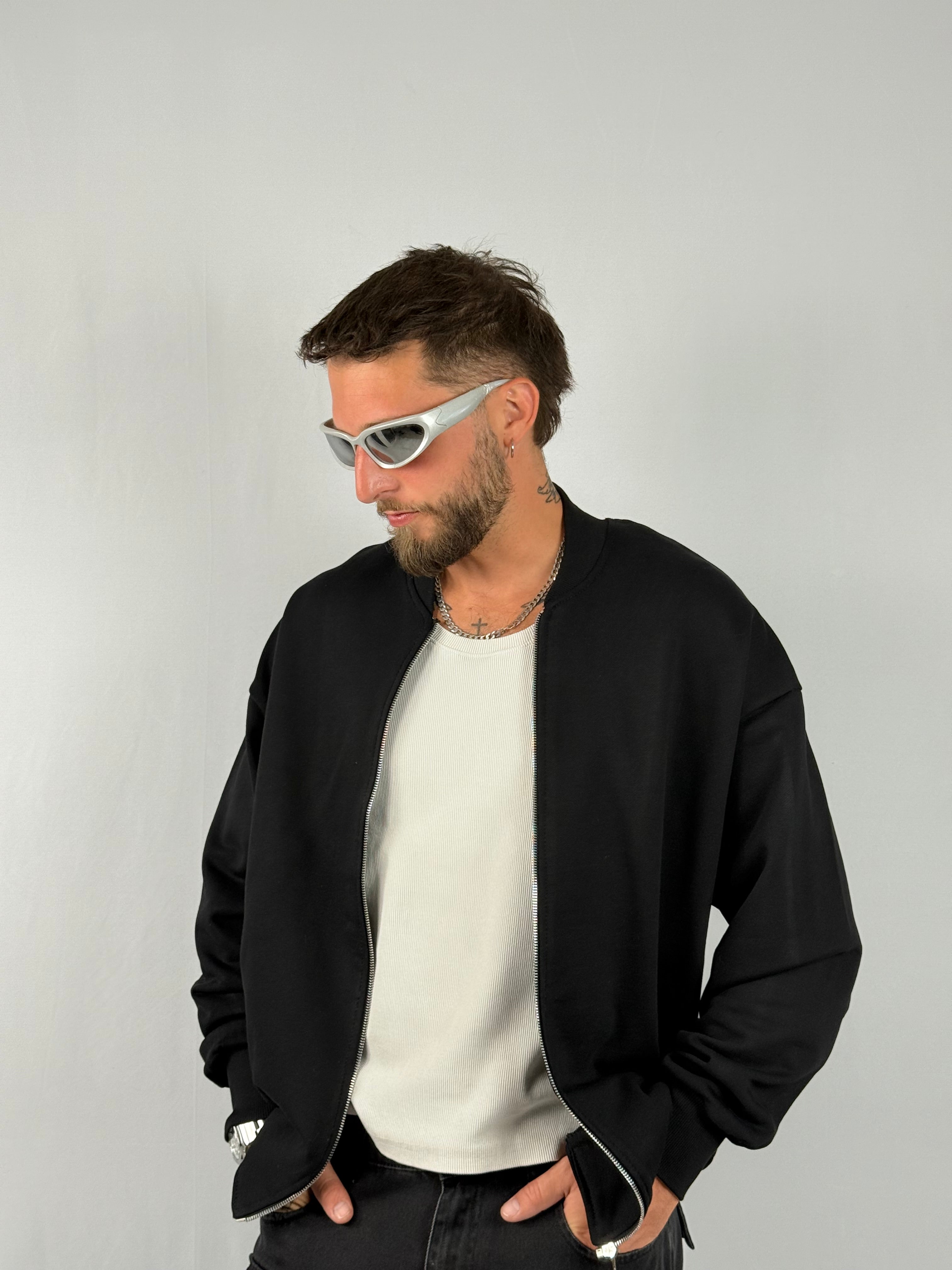 Jacket zip felpa nera