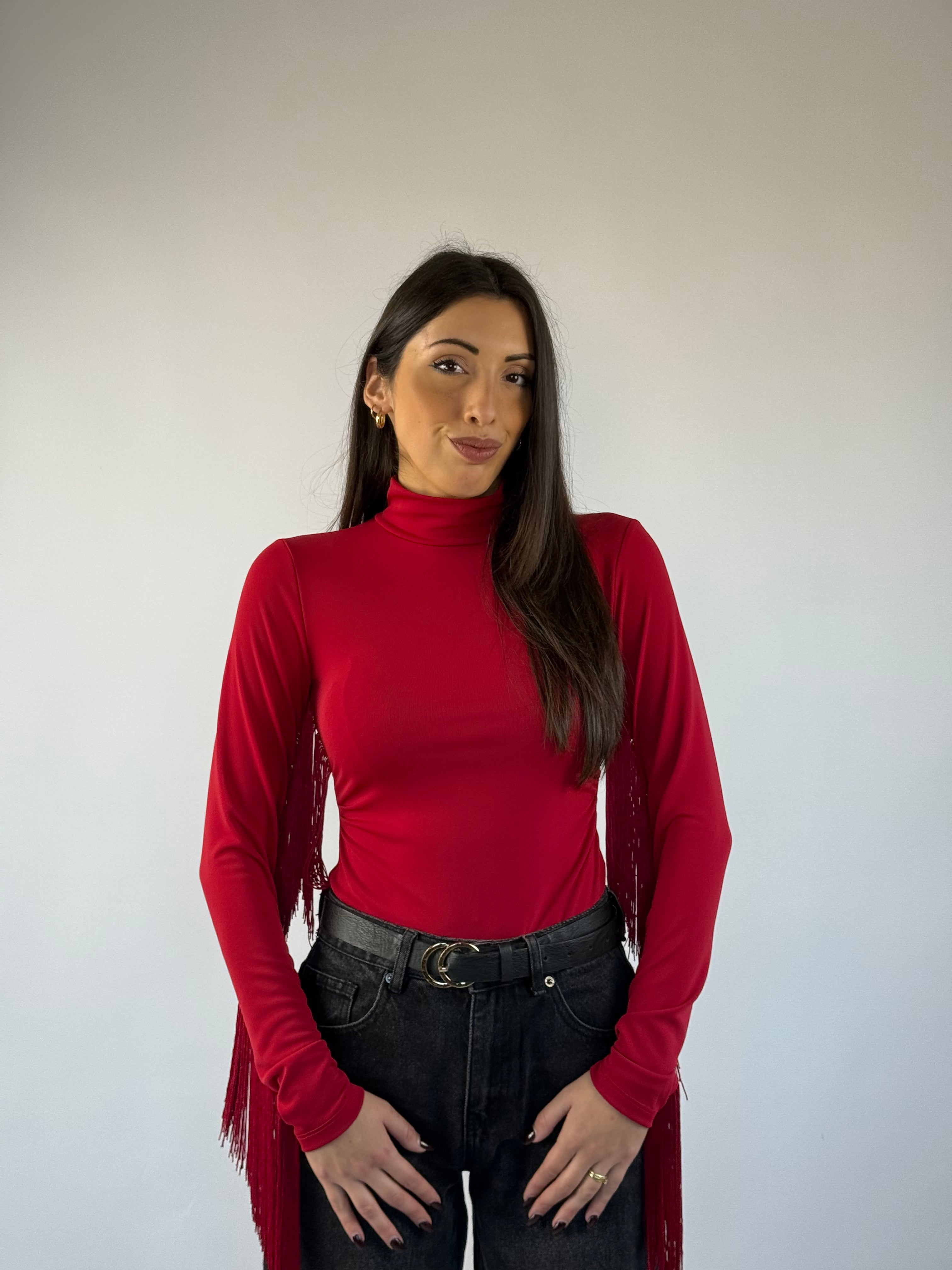 Body frange rosso Lumina