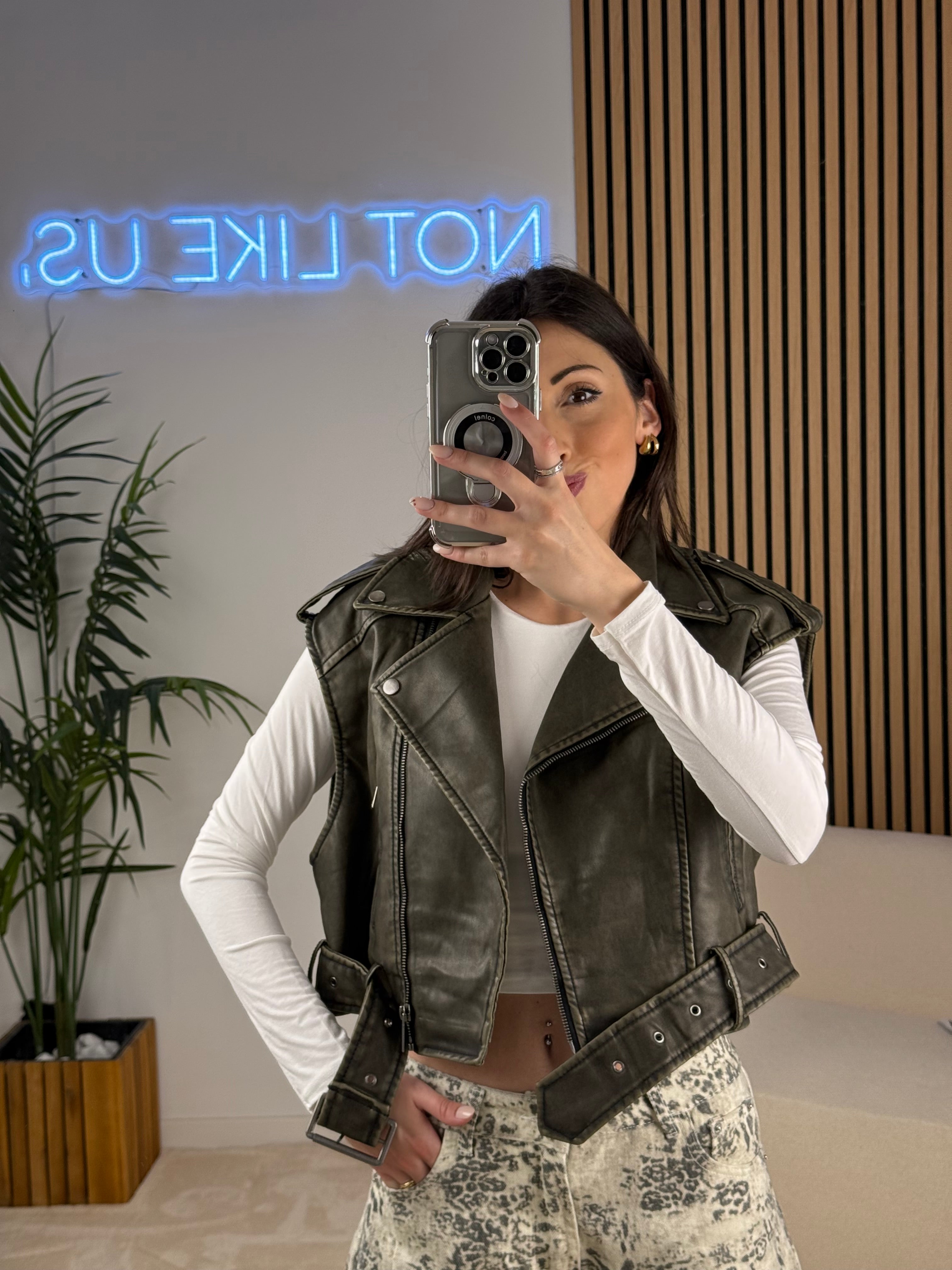 Gilet in pelle