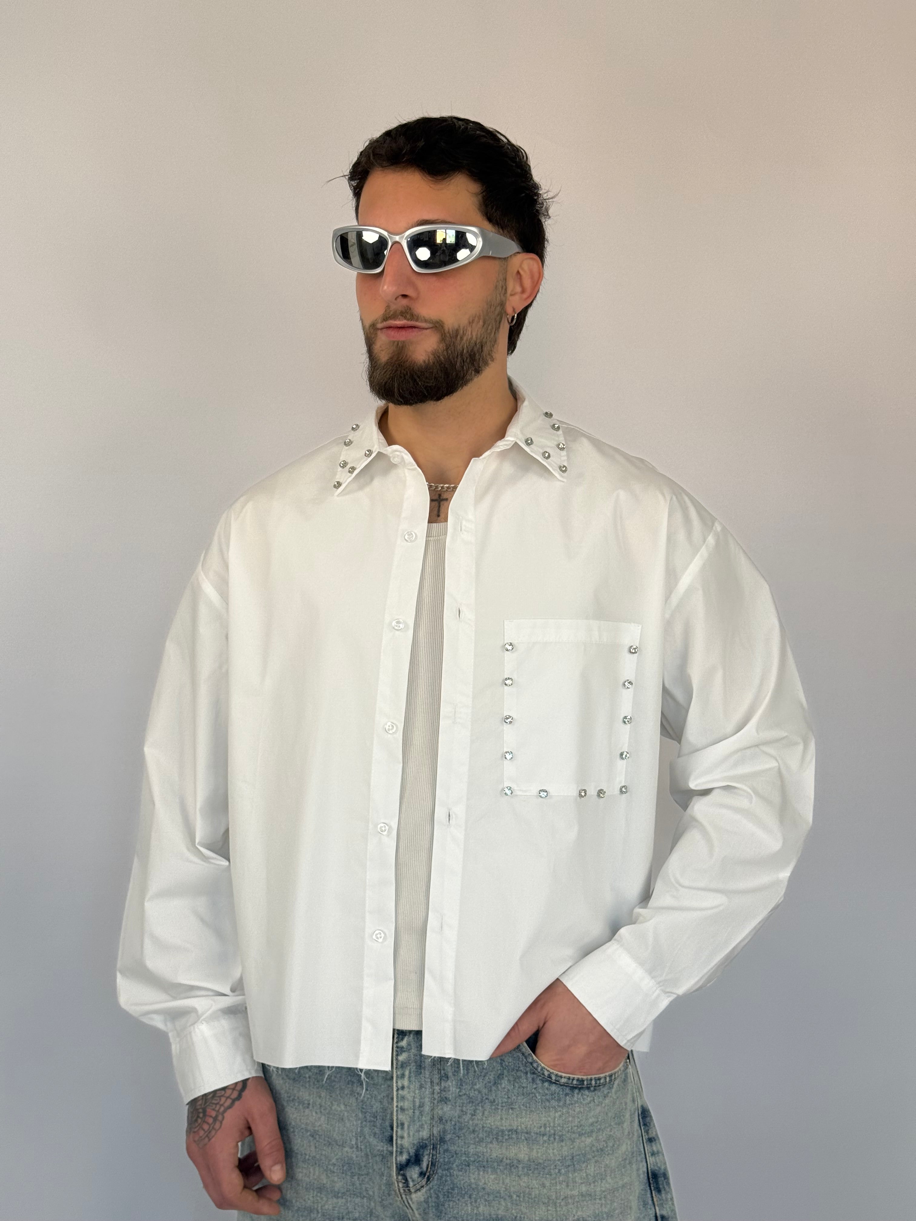 Camicia crop “jewels”