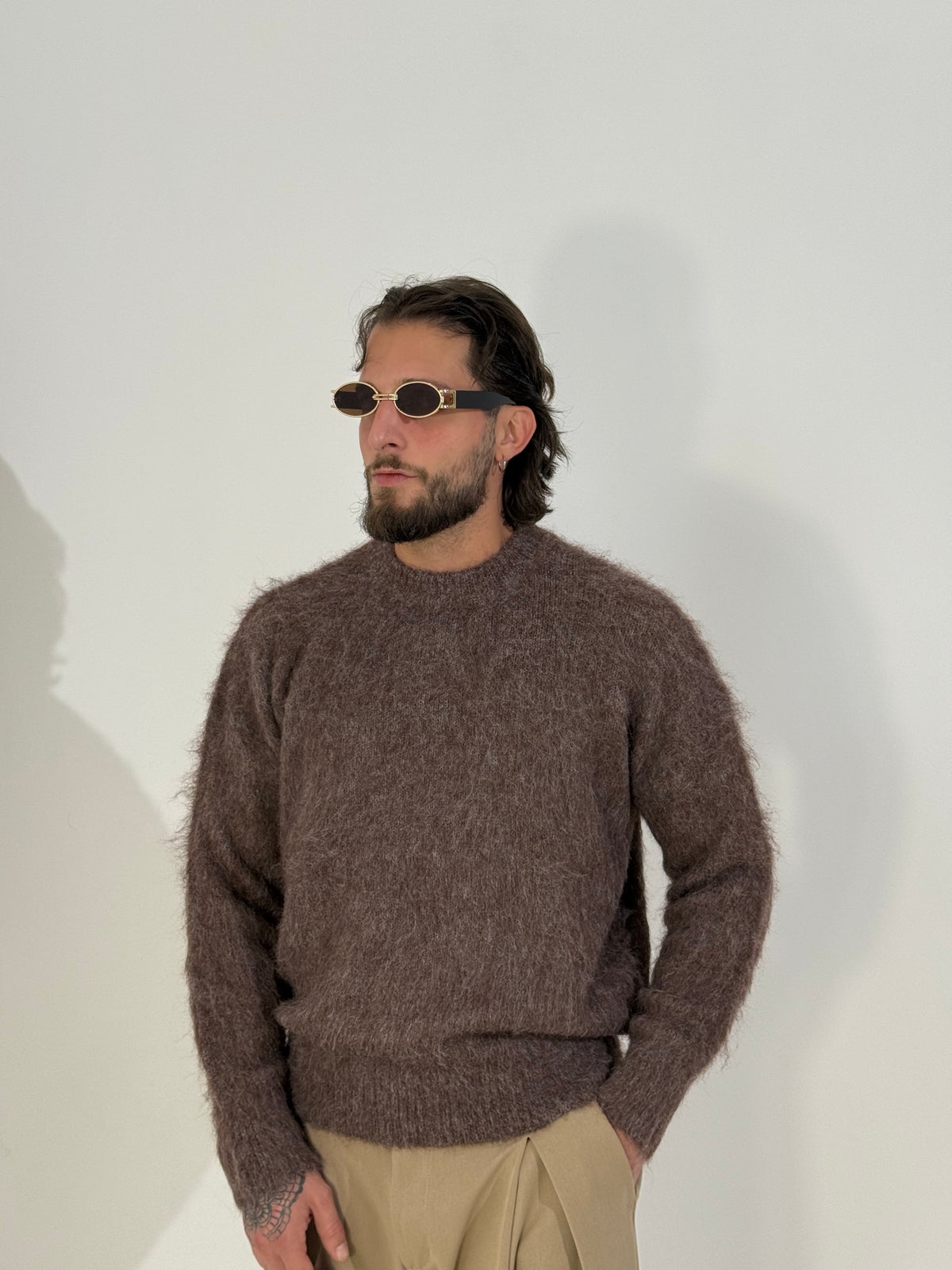 Maglione cropped mohair