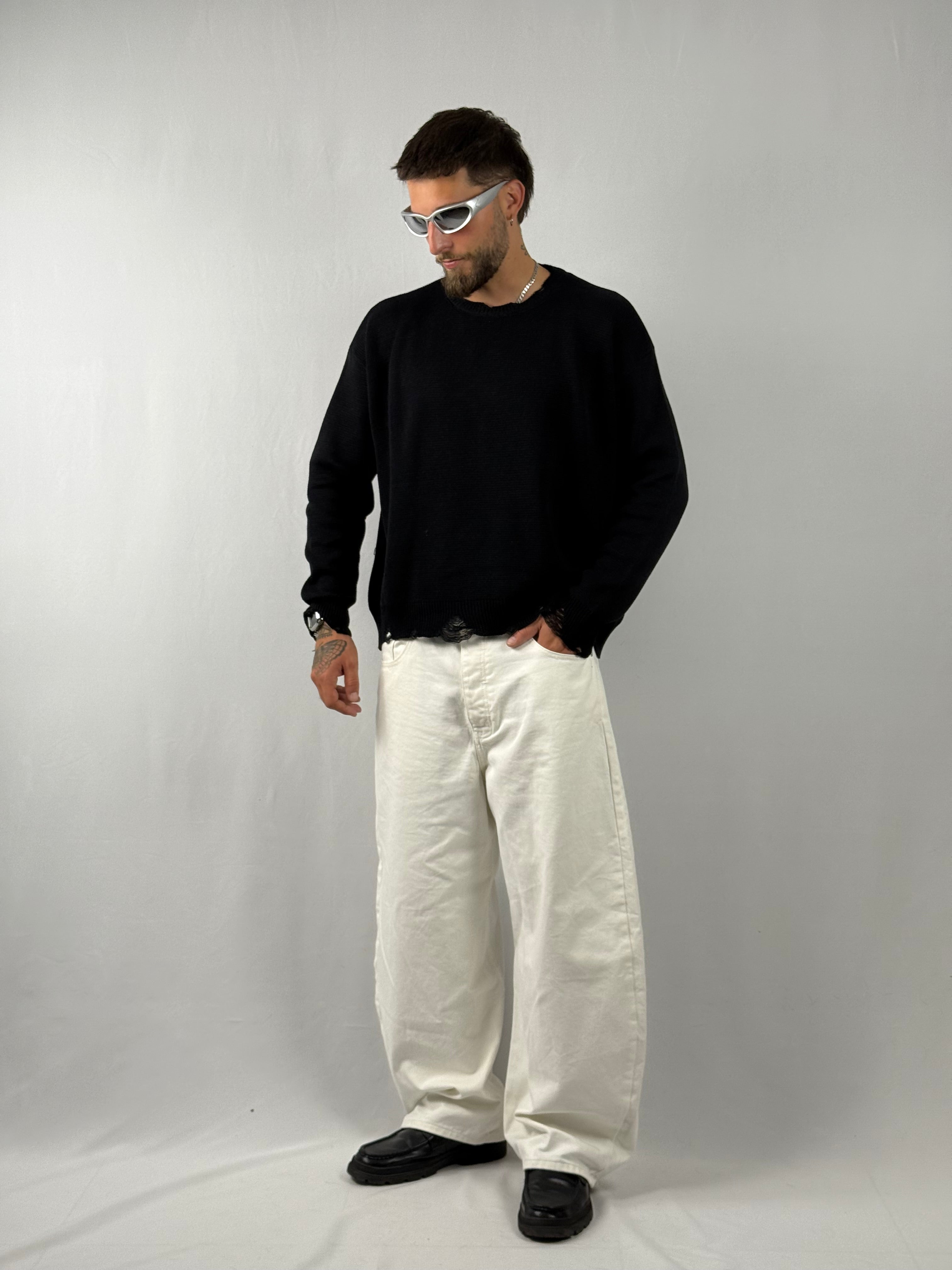 Maglione crop nero