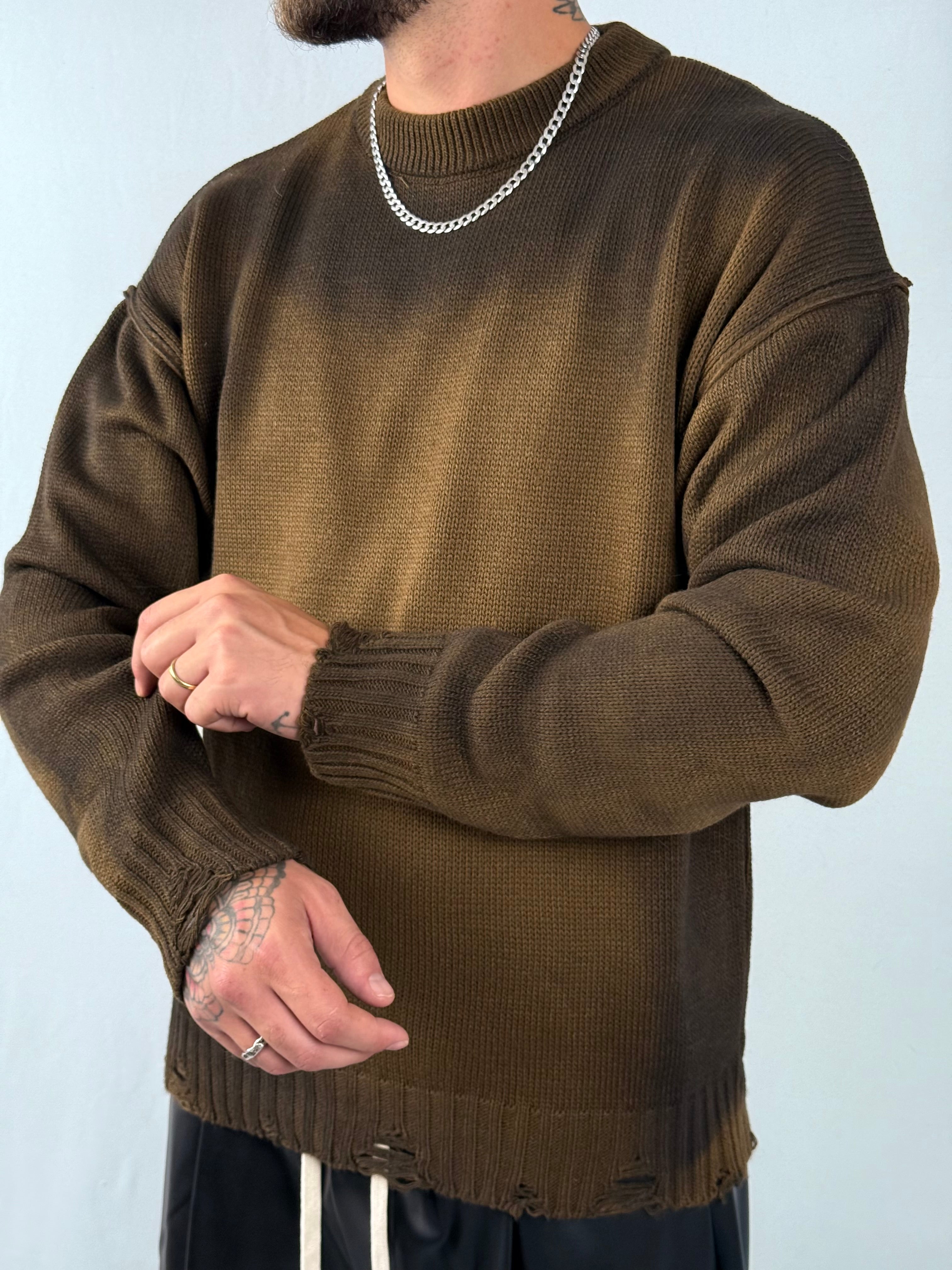 Maglione Délavé marrone
