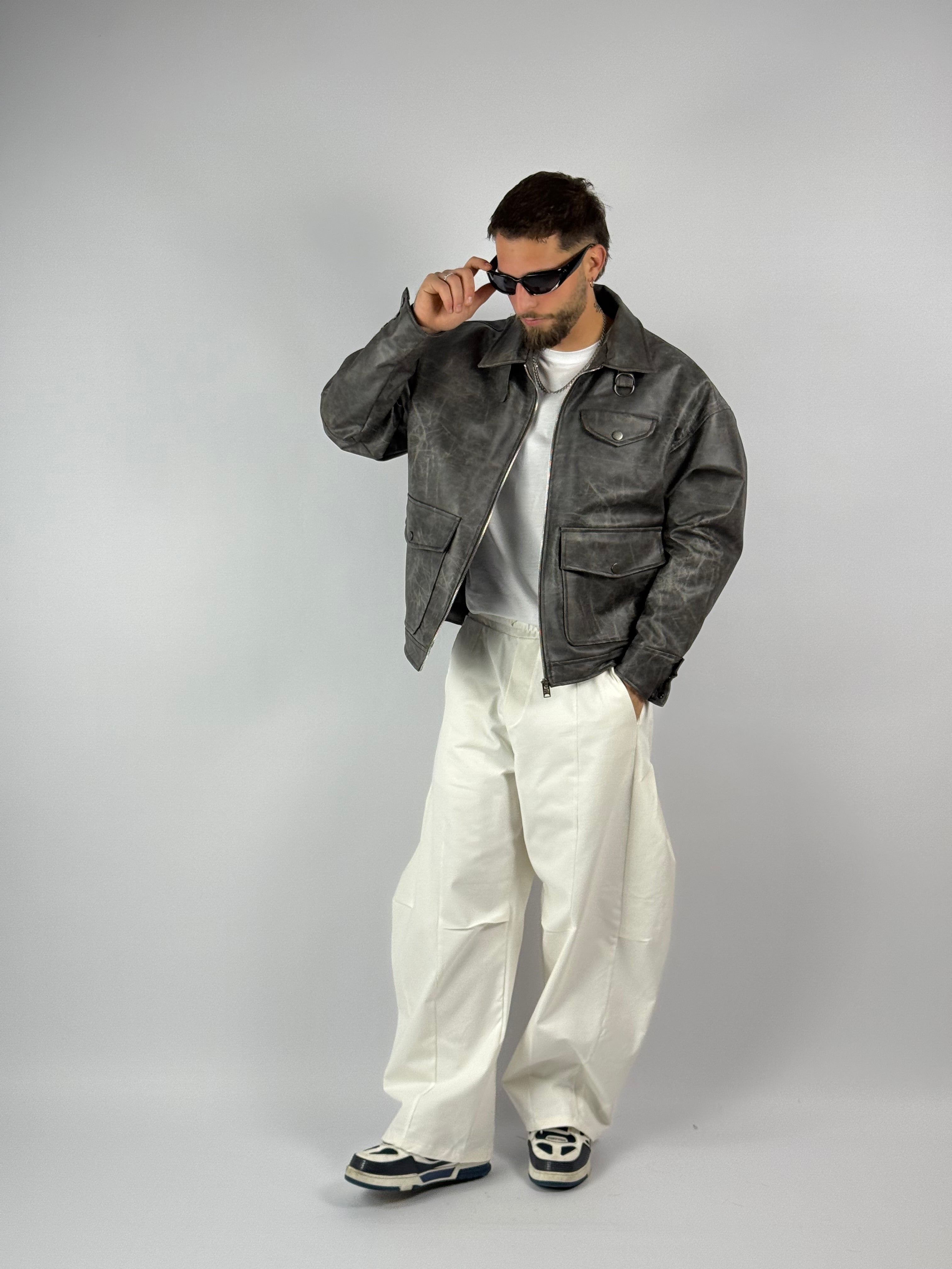 Jacket “Depp” crop grigio vintage