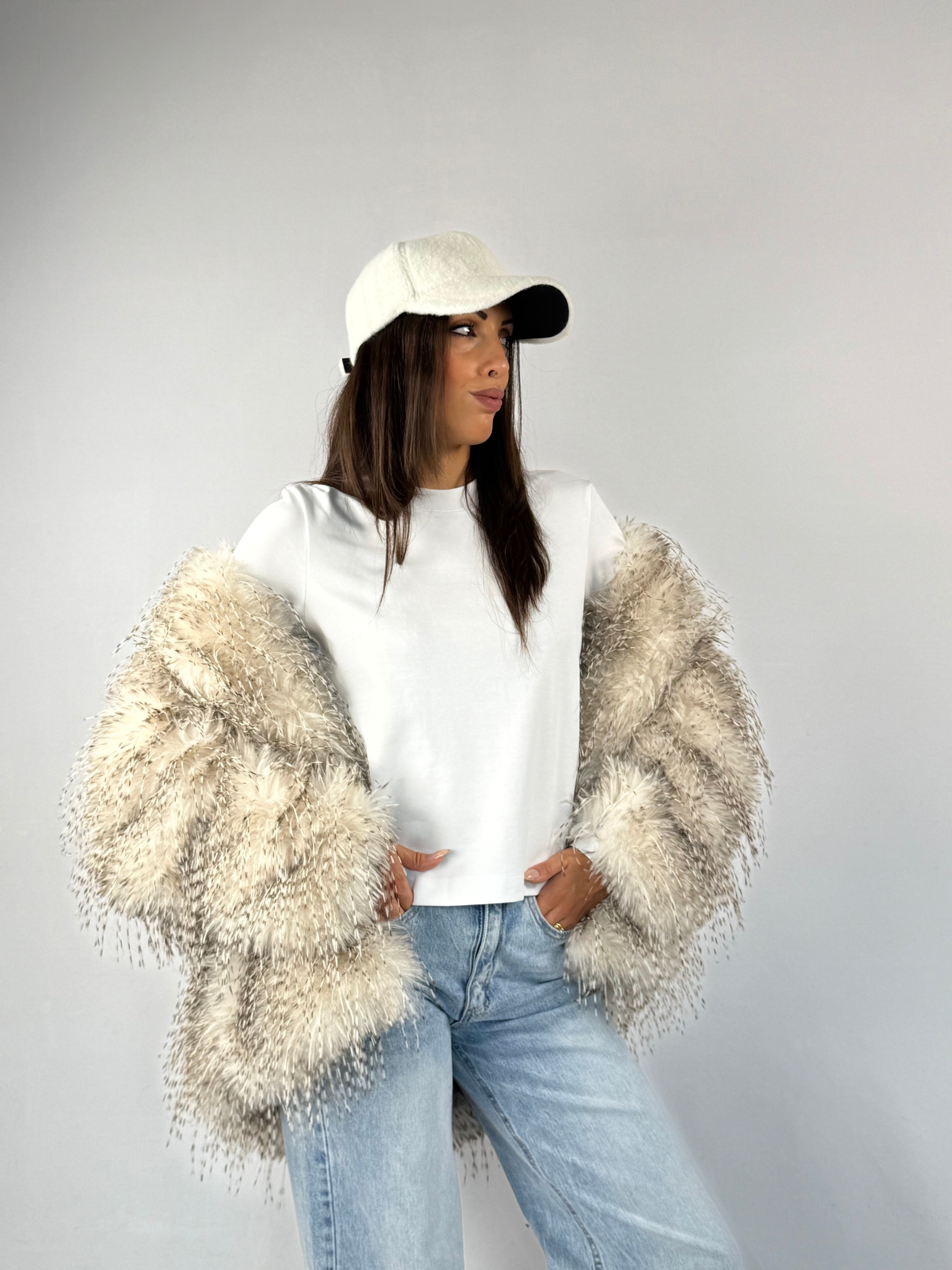 Berretto teddy bianco