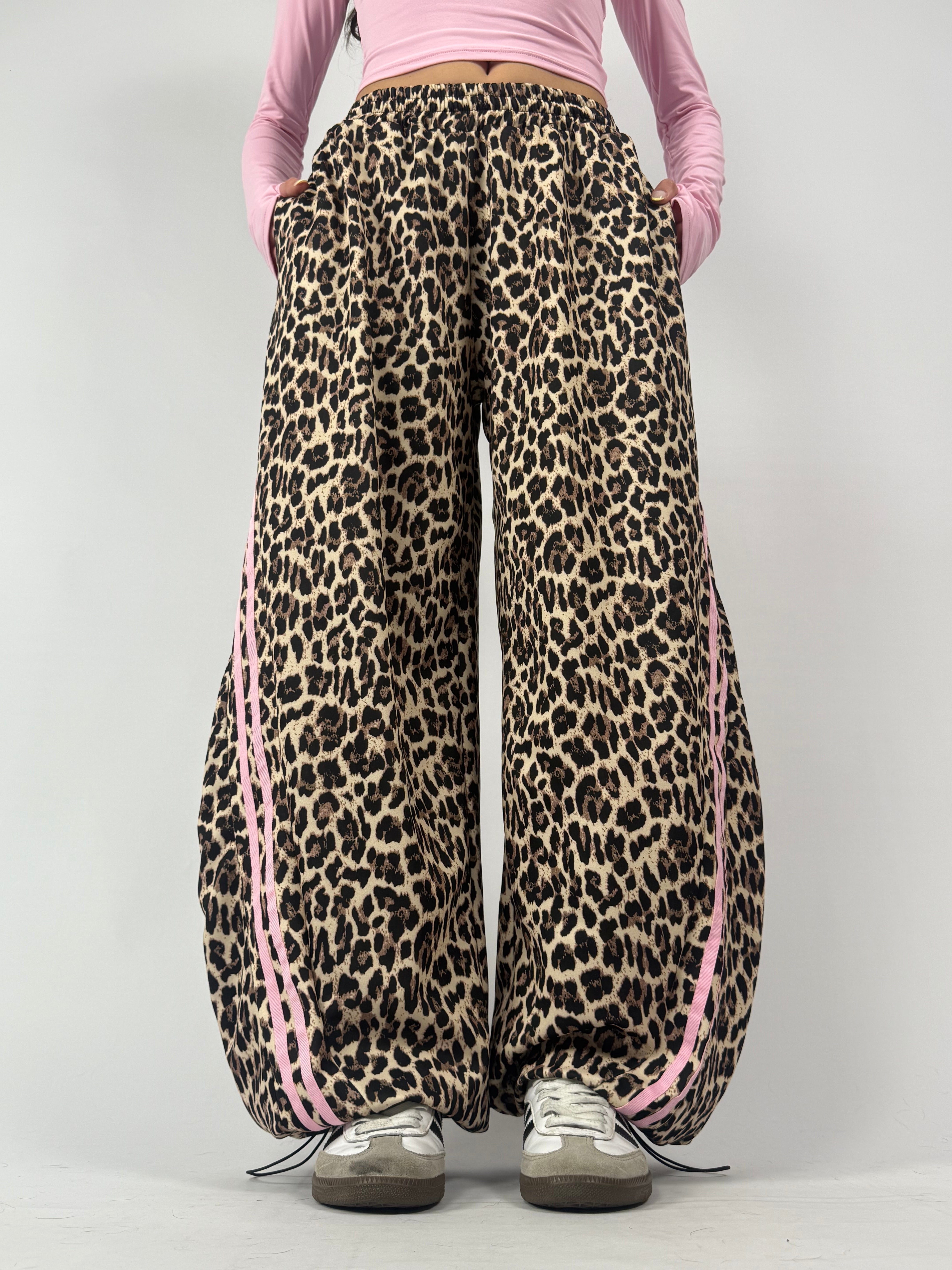 Panta balloon leopardato chiaro