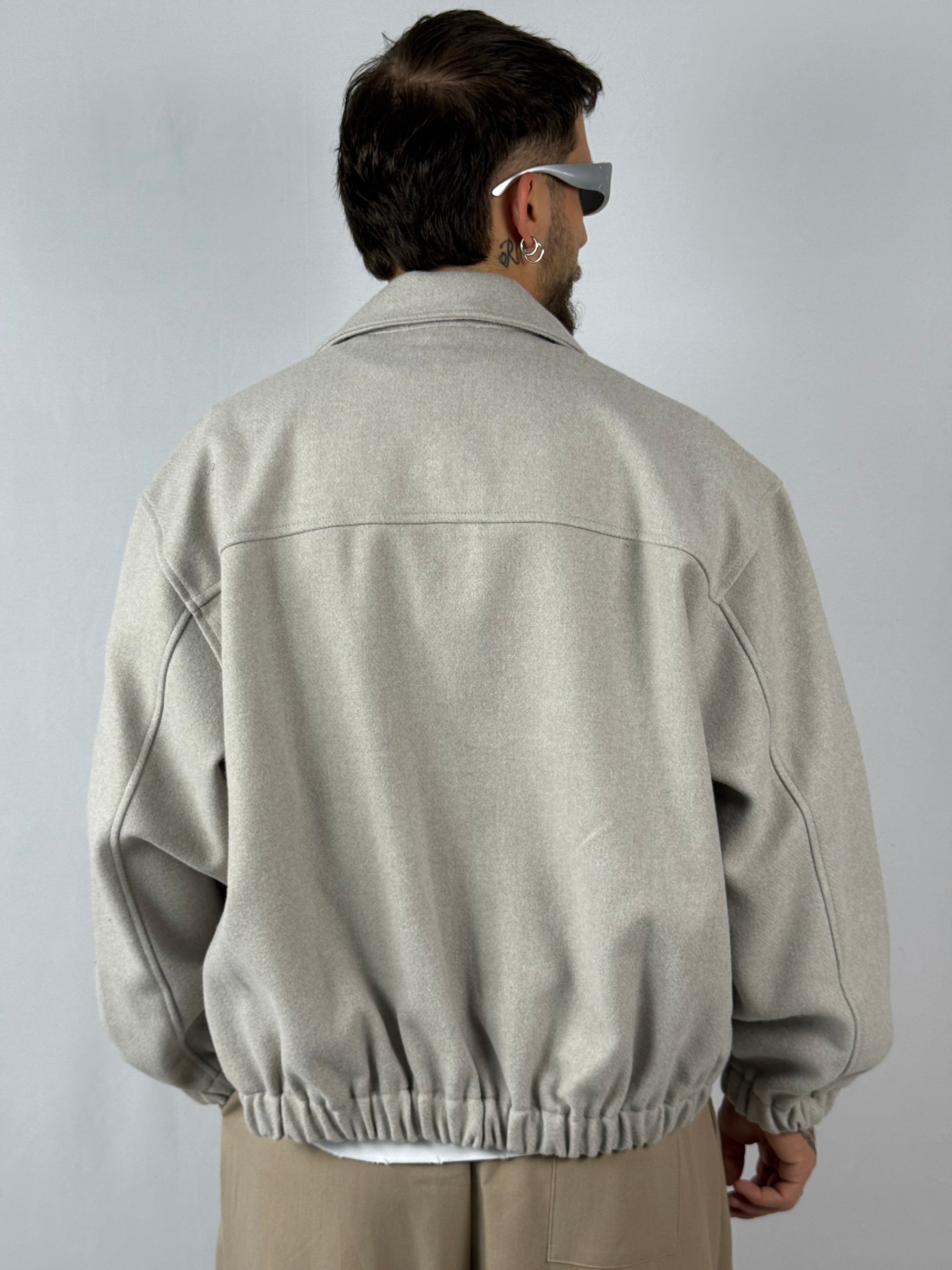 Bomber crop grigio mélange