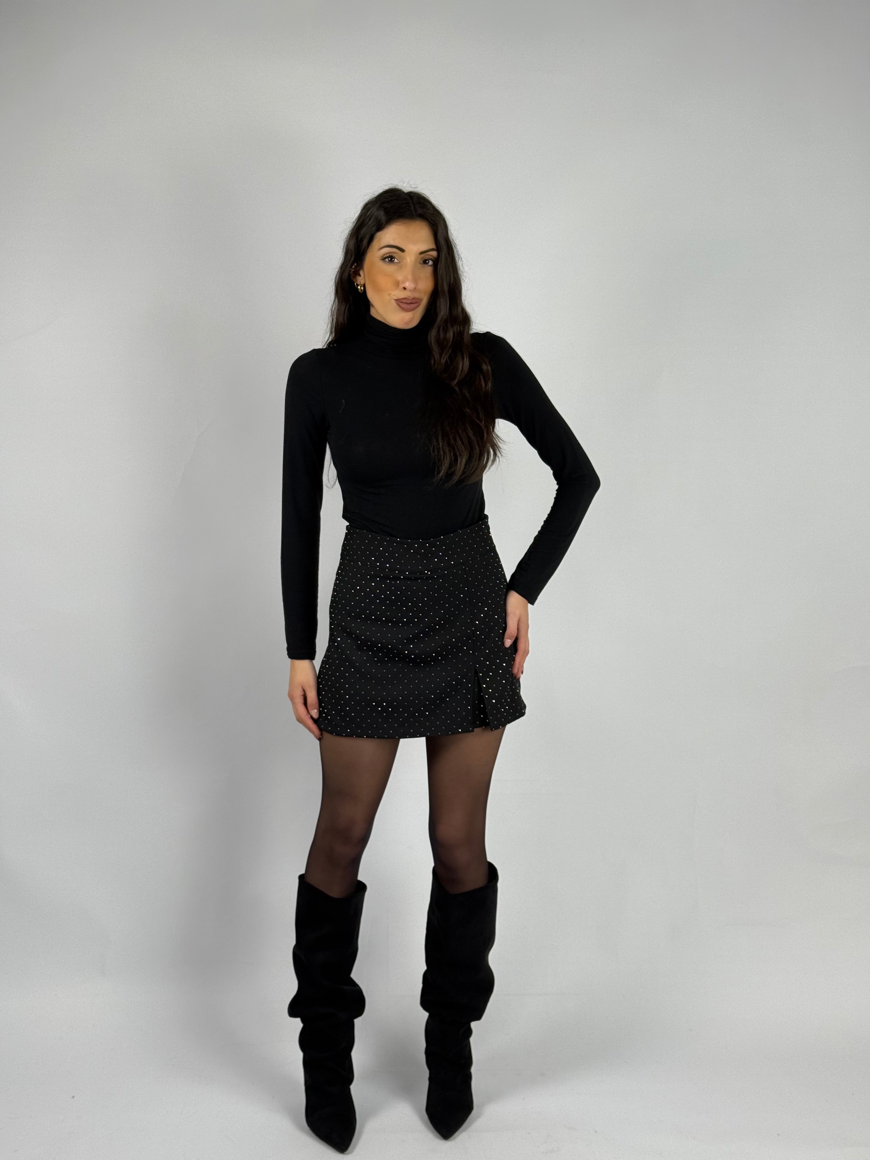 Gonna pantaloncino diamond nera