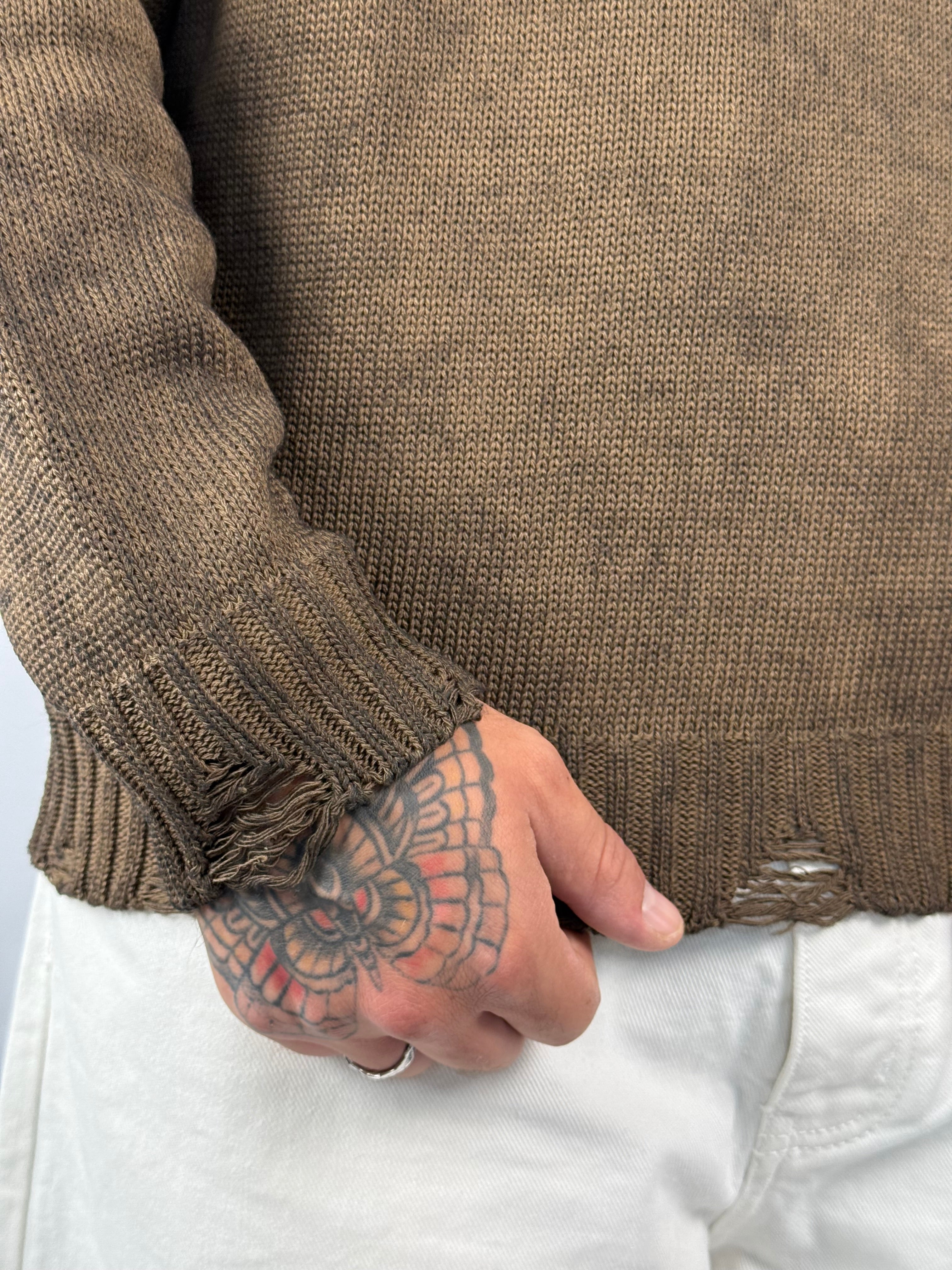 Maglione sfumato marrone