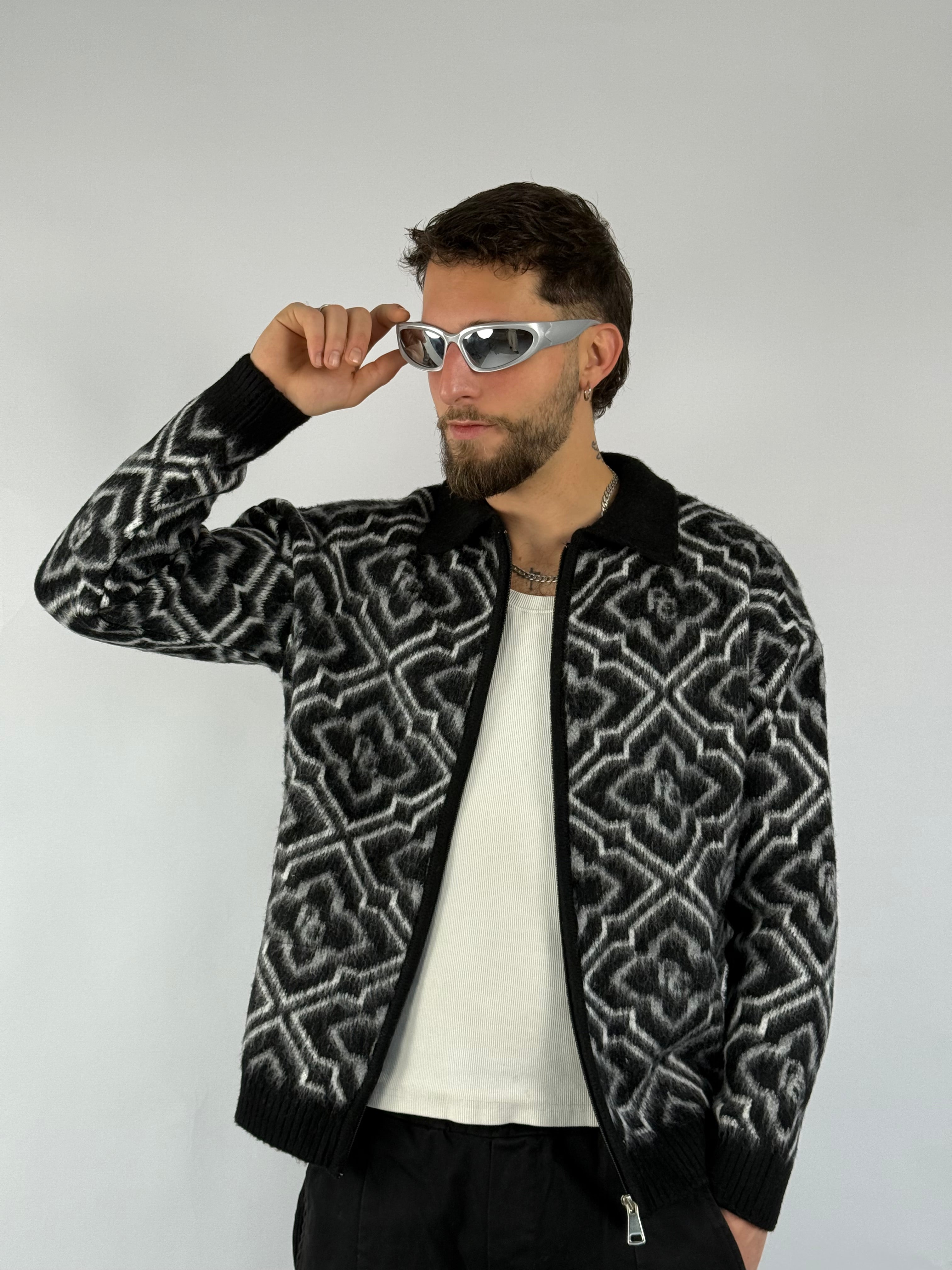 Maglione zip “Baudelaire” nero