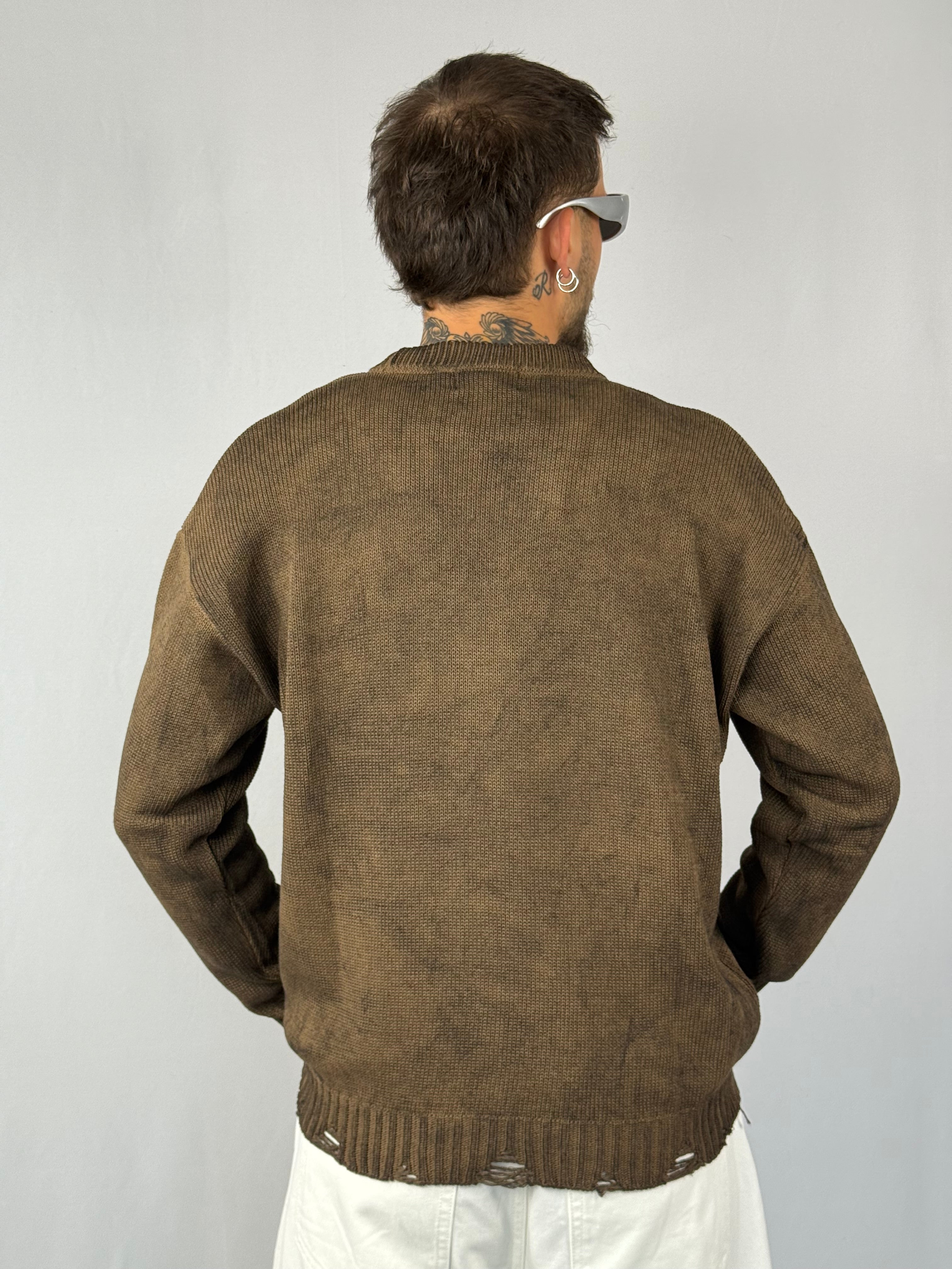 Maglione sfumato marrone