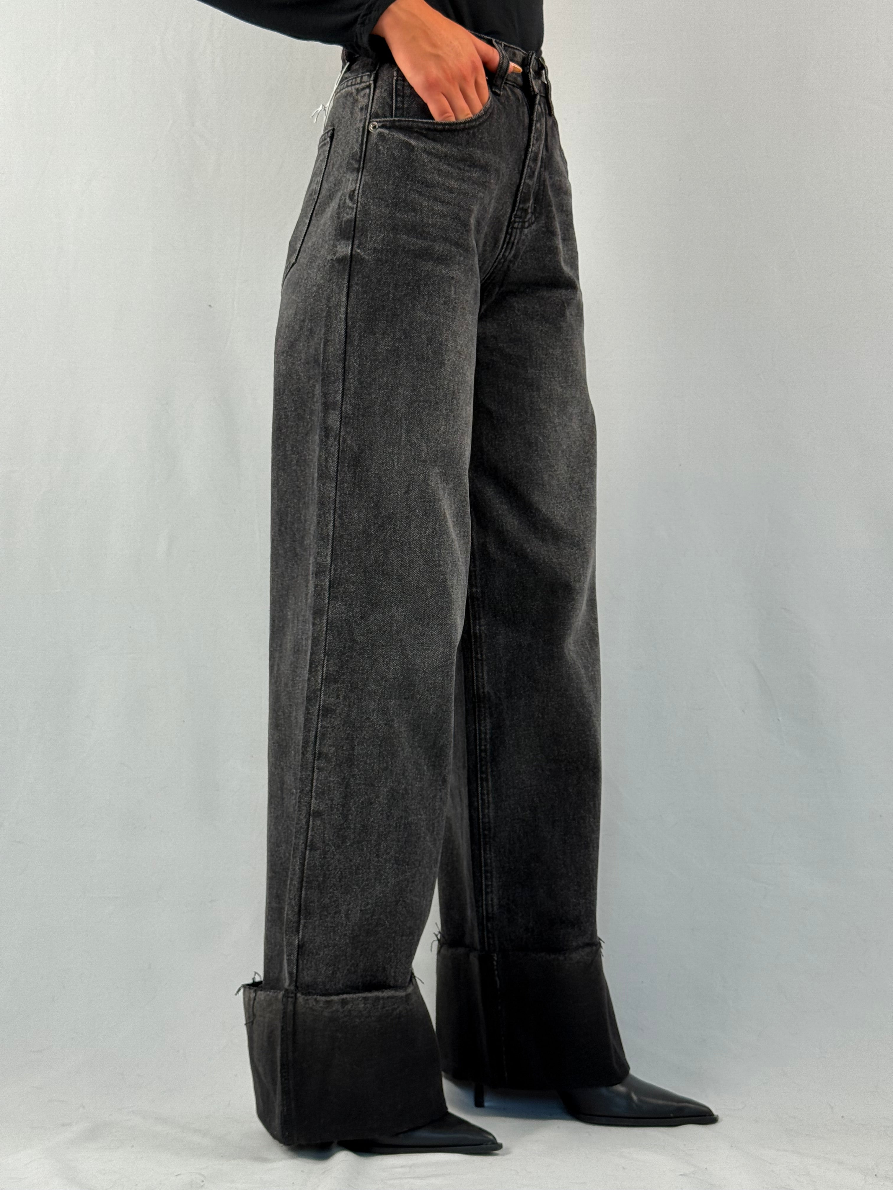 Jeans risvolto neri