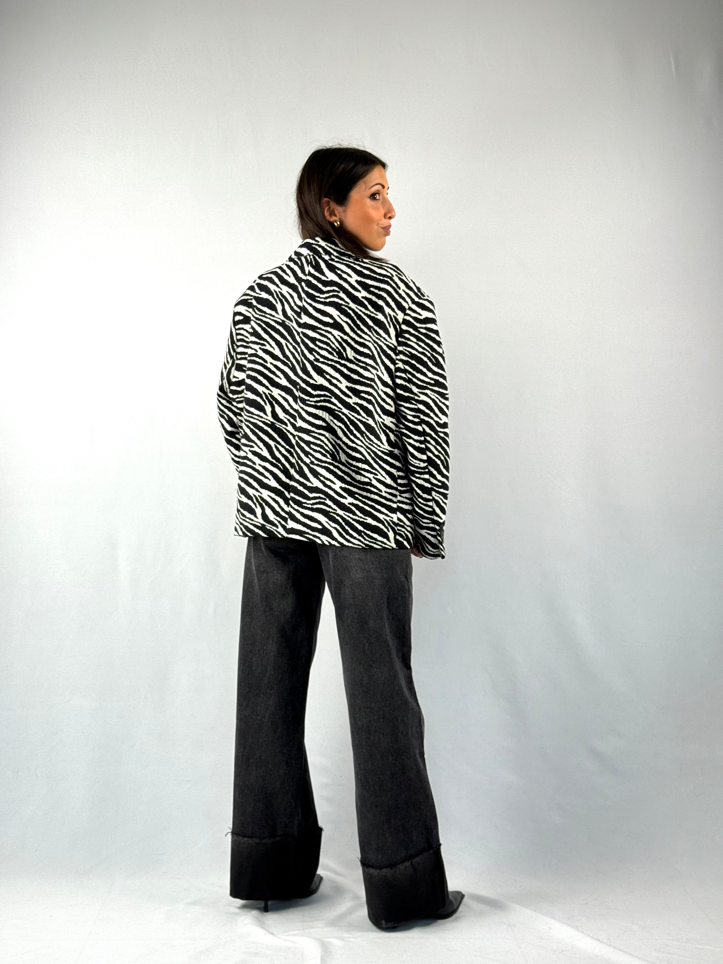 Blazer over strutturato zebrato Lumina