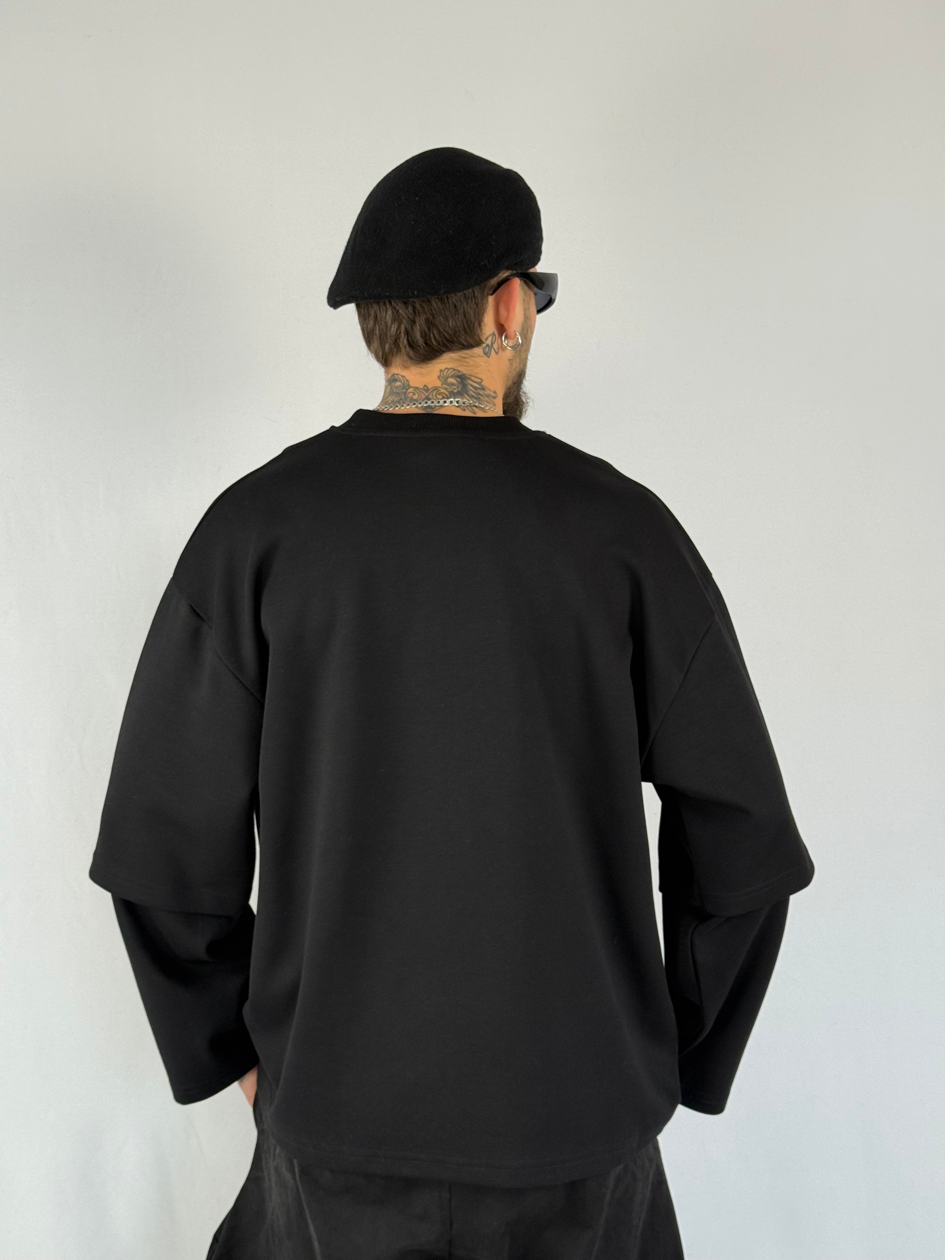 Long sleeve double interlock nera