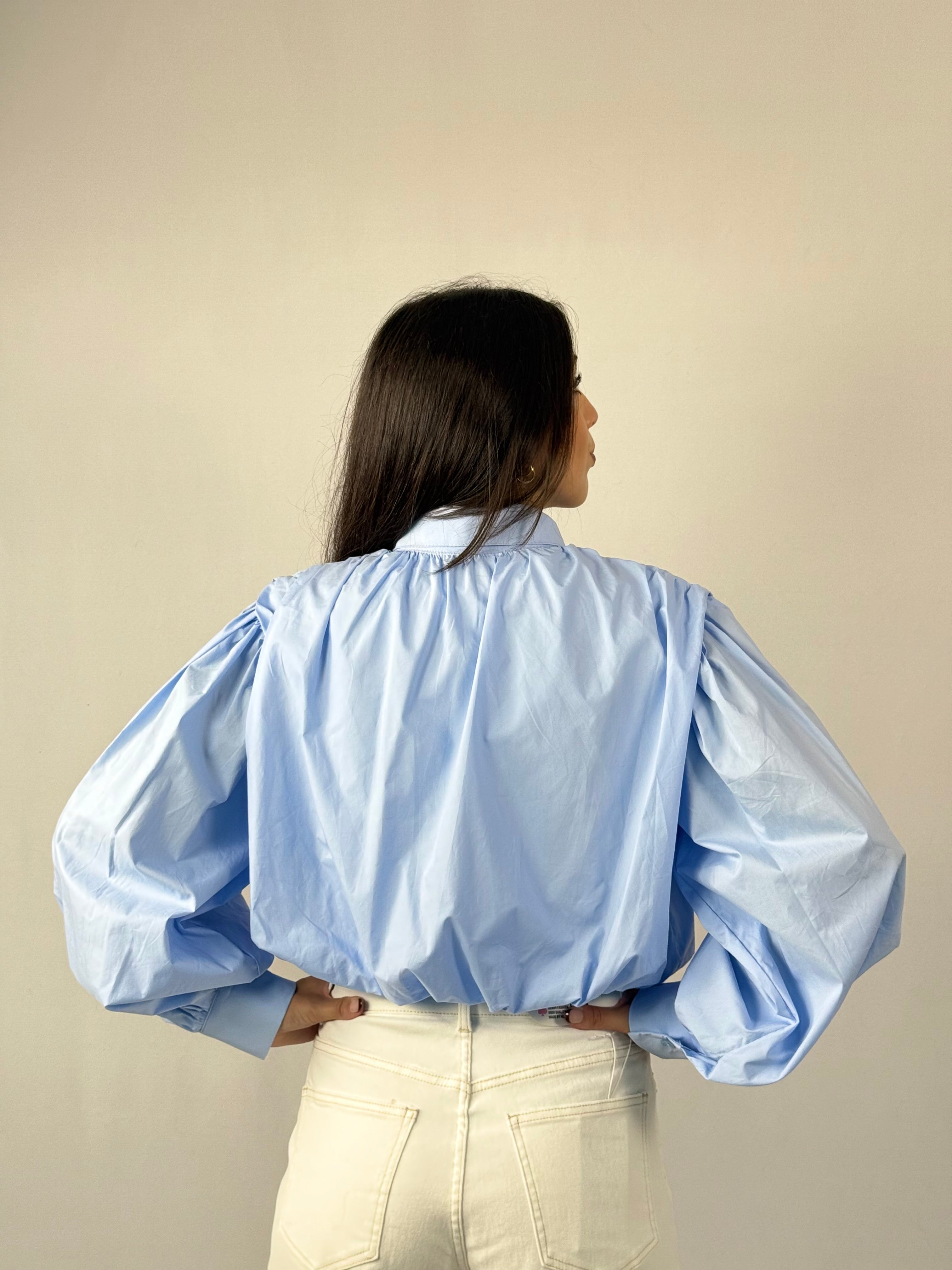 Camicia crop palloncino