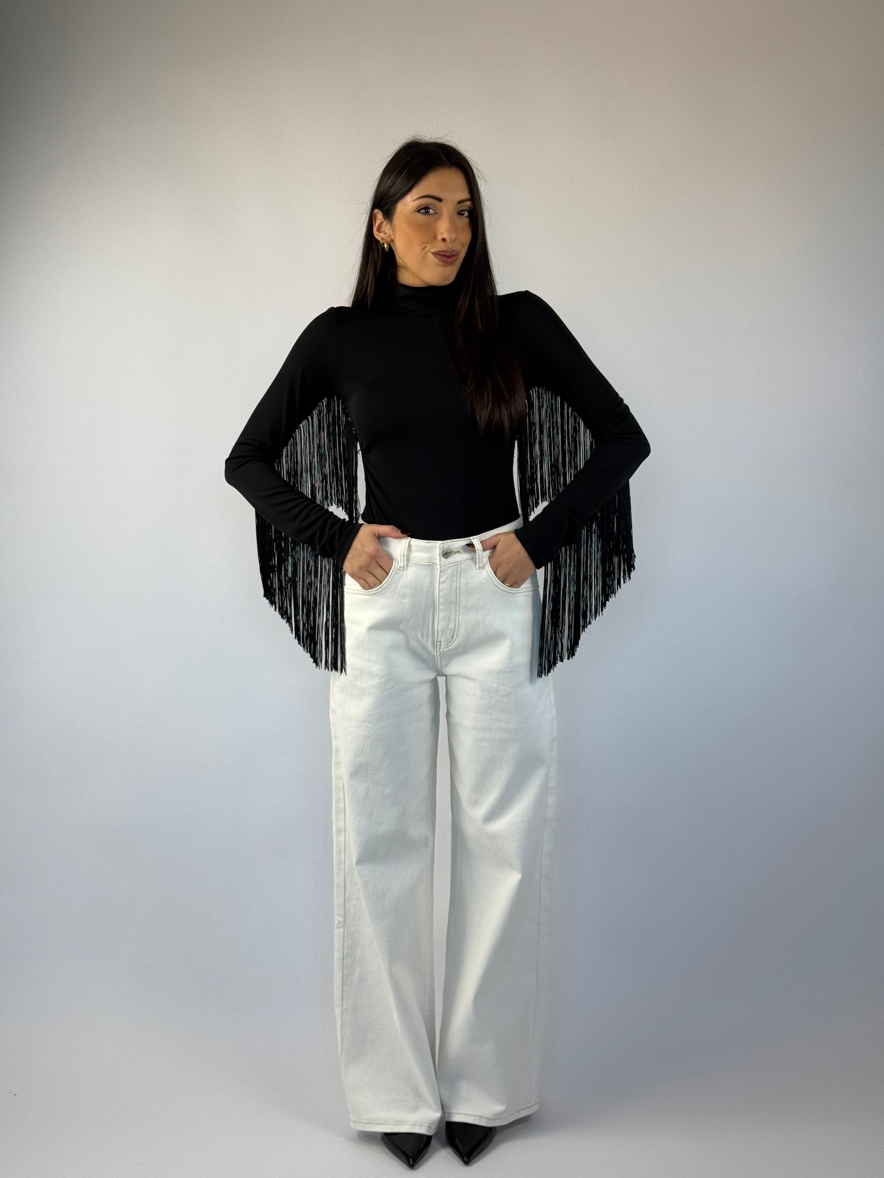 Body frange nero Lumina