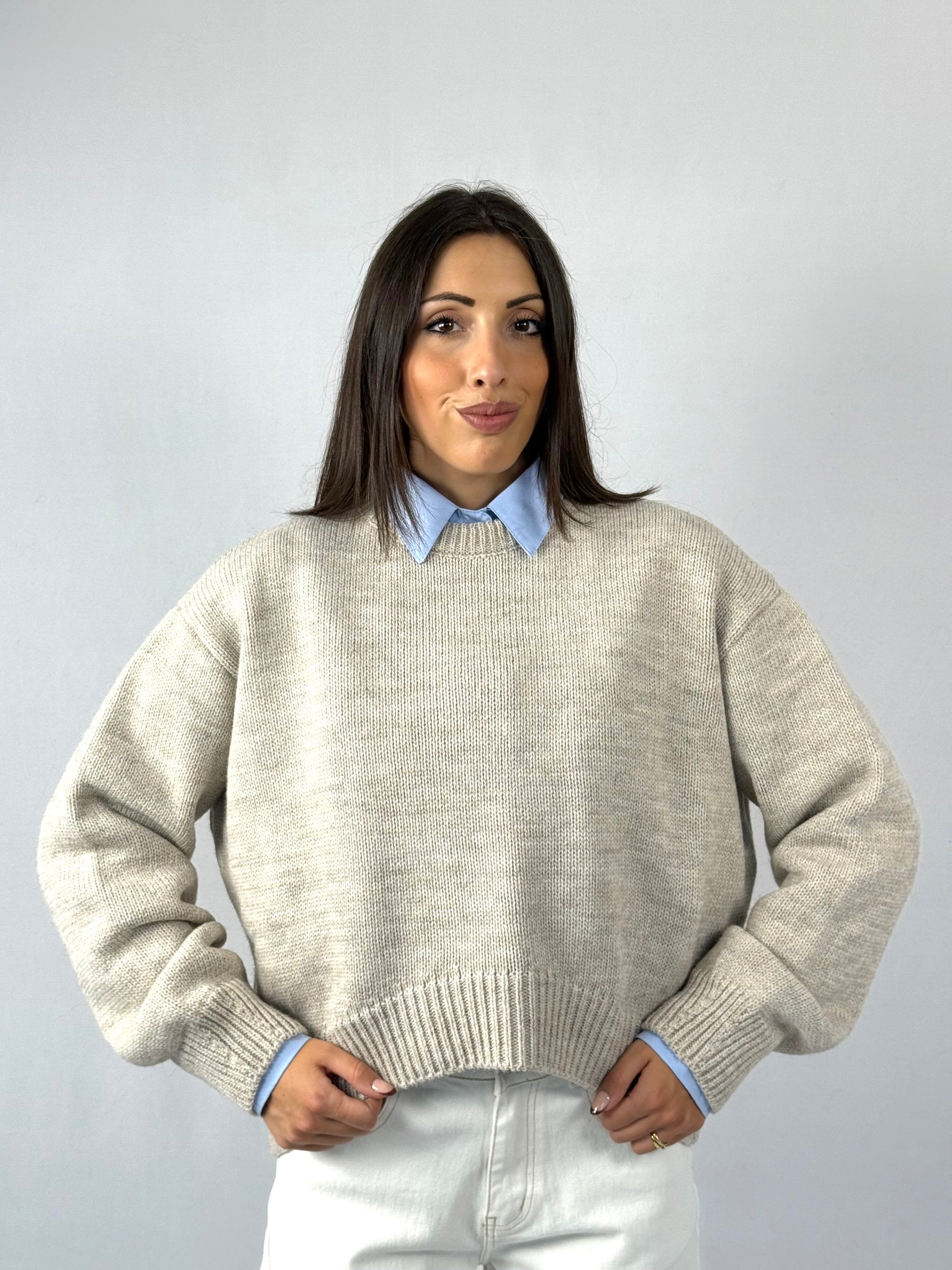 Maglione semi crop Lumina