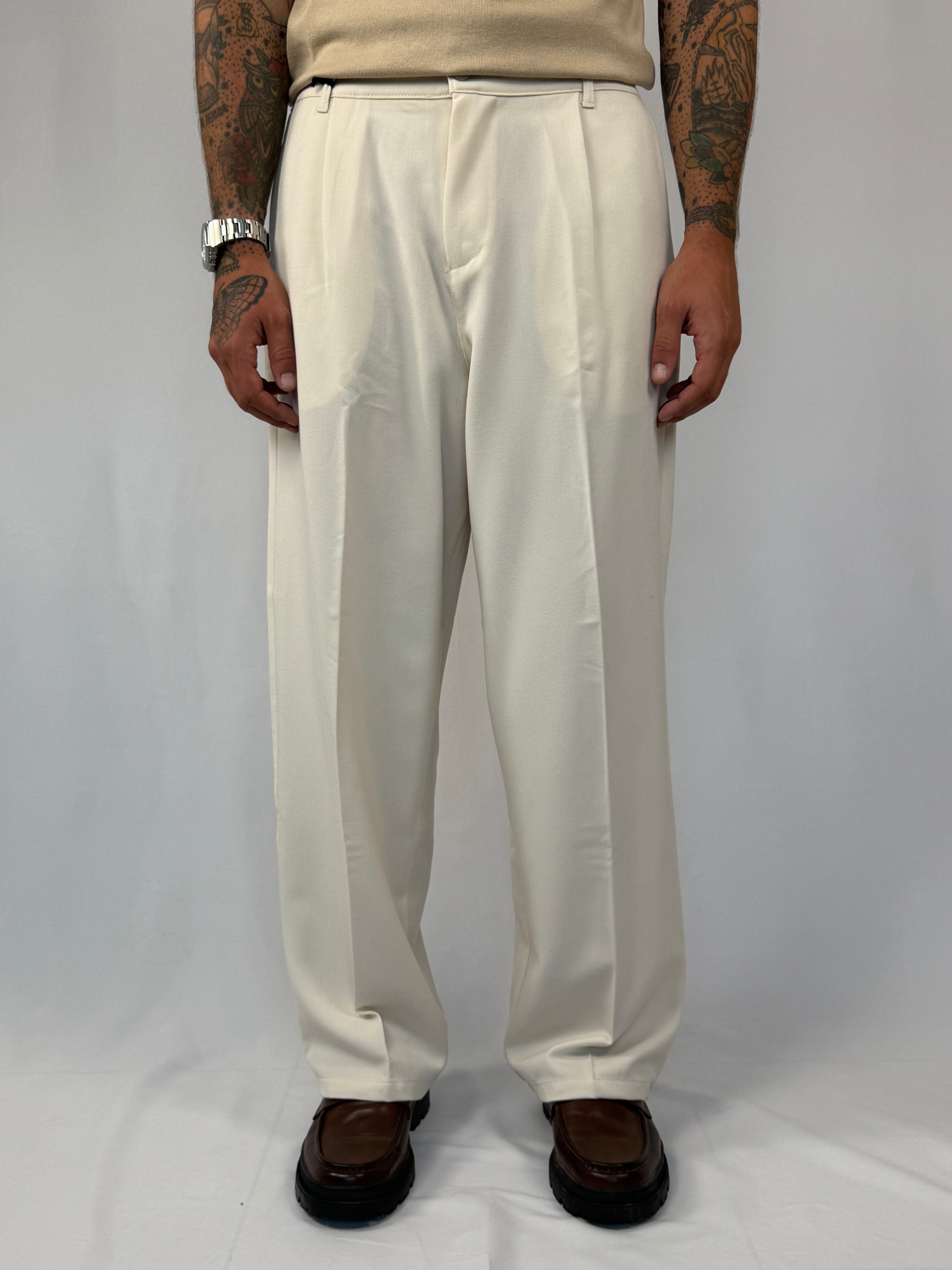 Pantalone palazzo panna