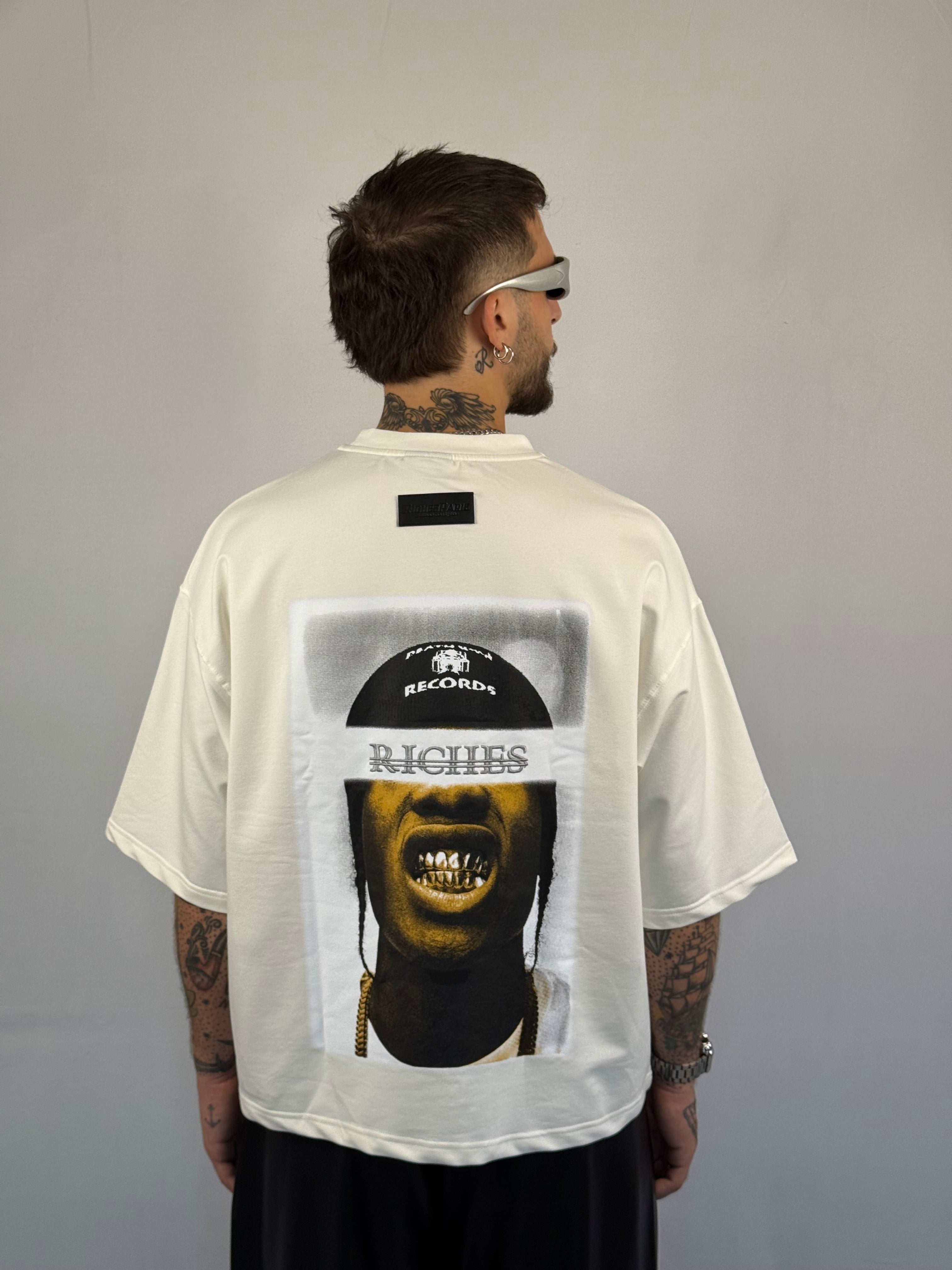 T-shirt crop Riches white