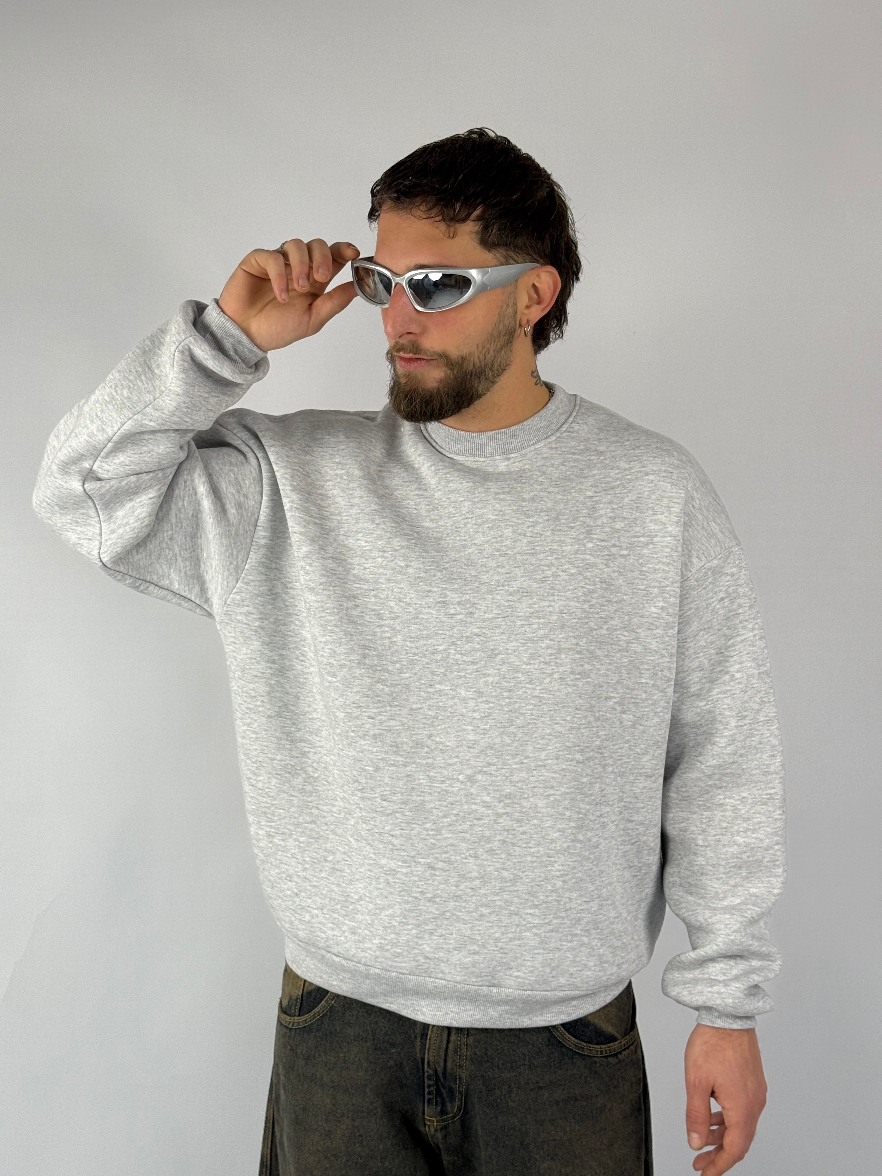 Felpa boxy girocollo grigio Nike