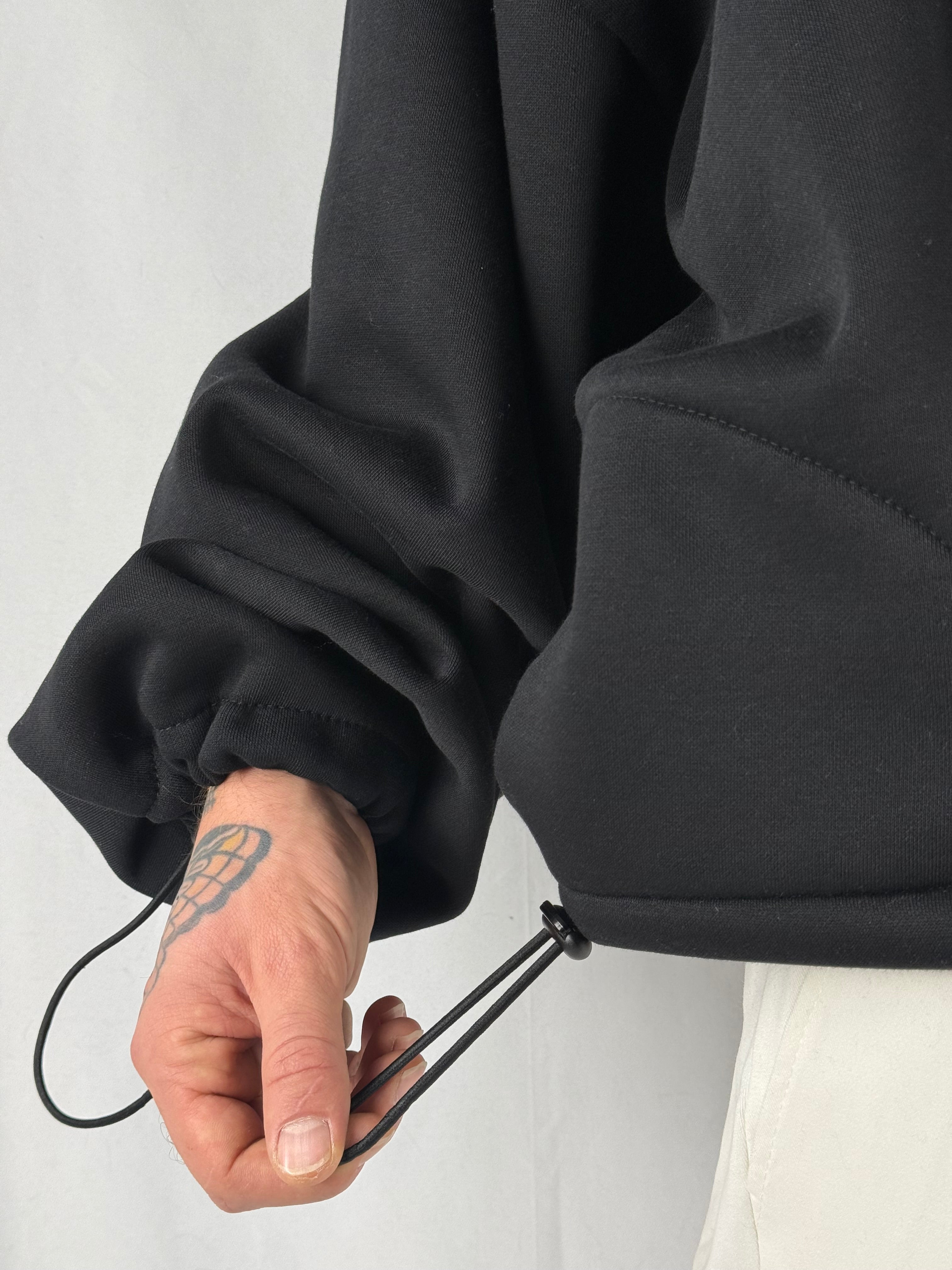 Felpa “best hoodie” crop zip nero