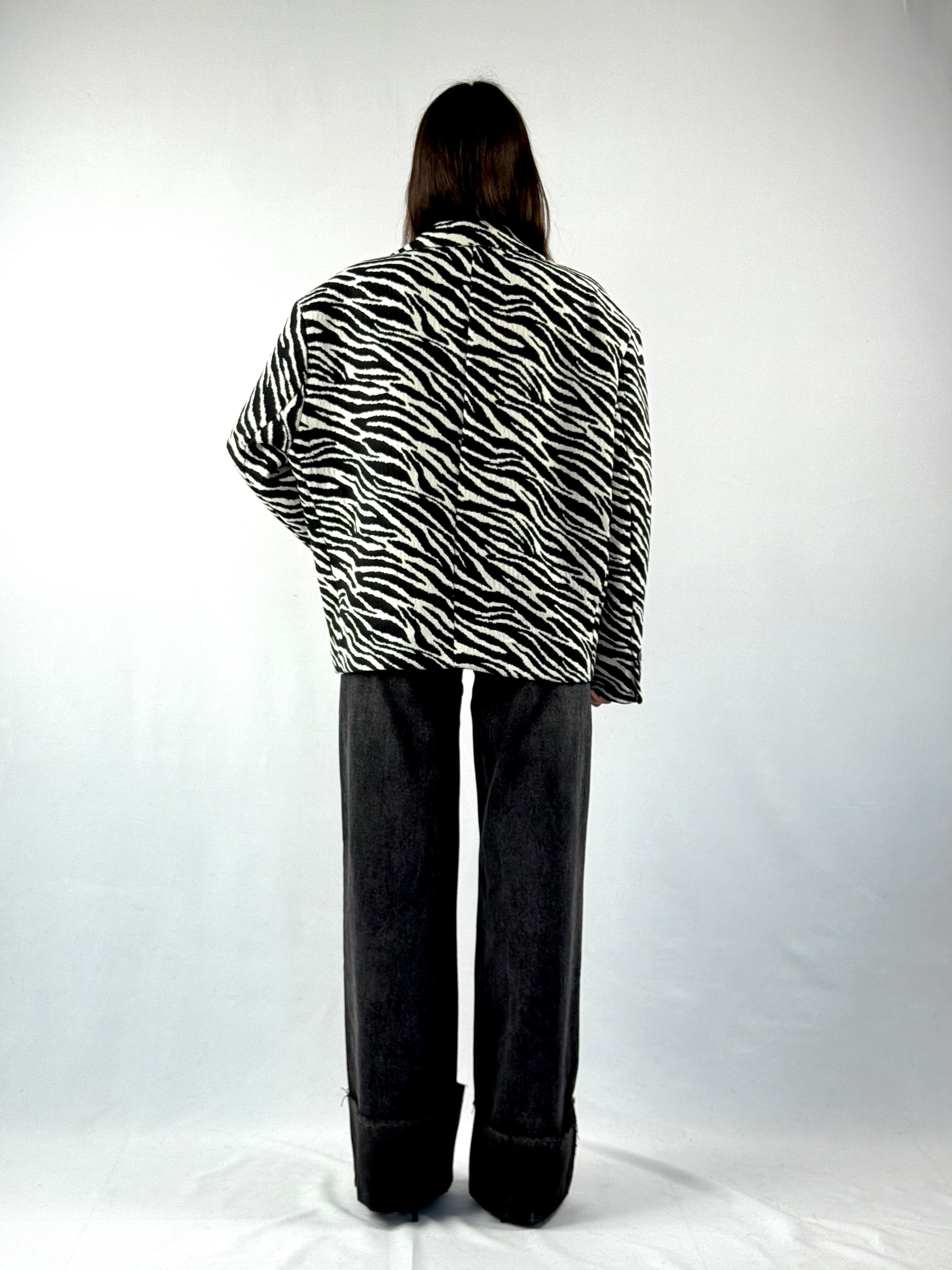Blazer over strutturato zebrato Lumina