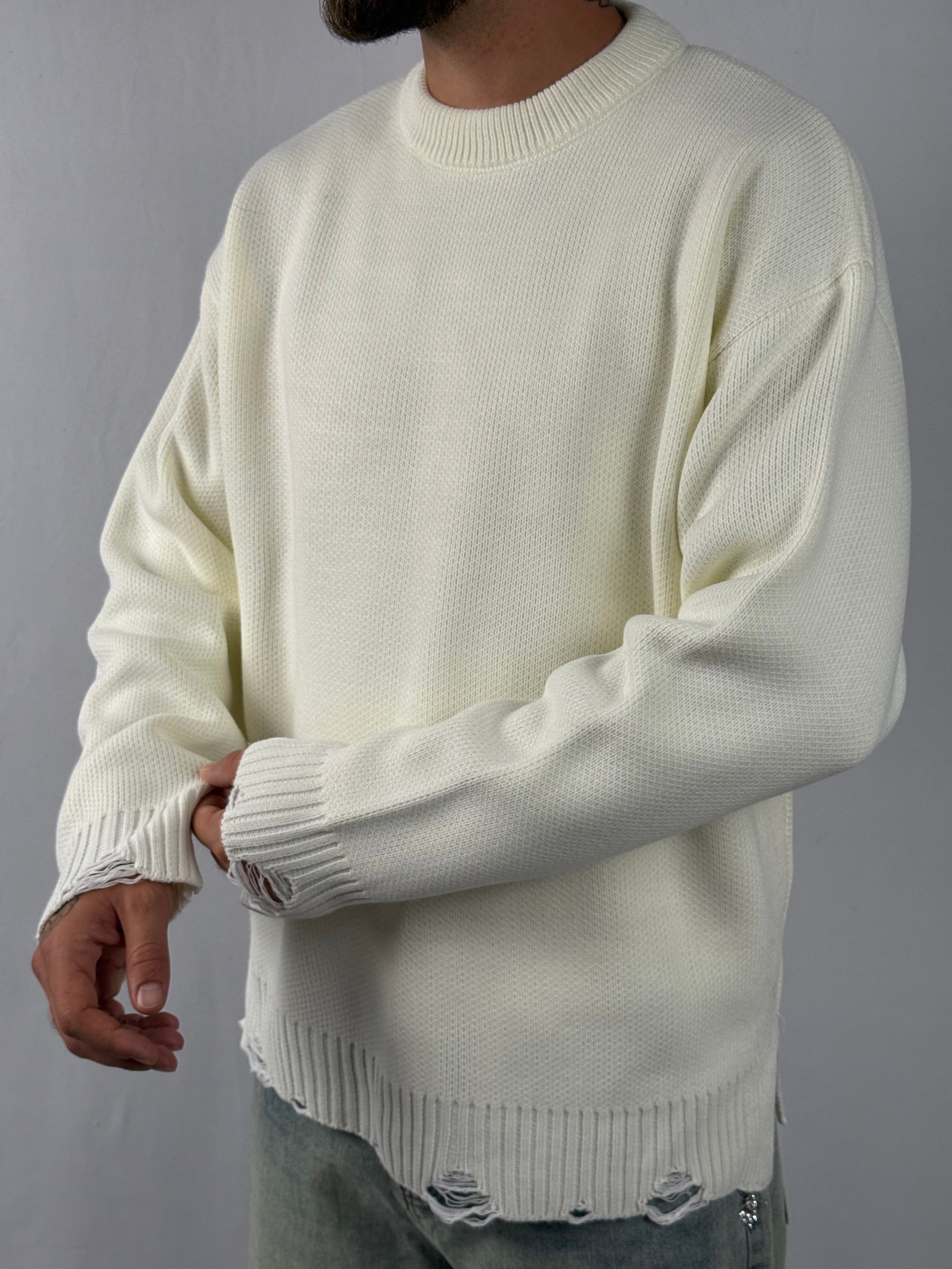 Maglione hug bianco panna