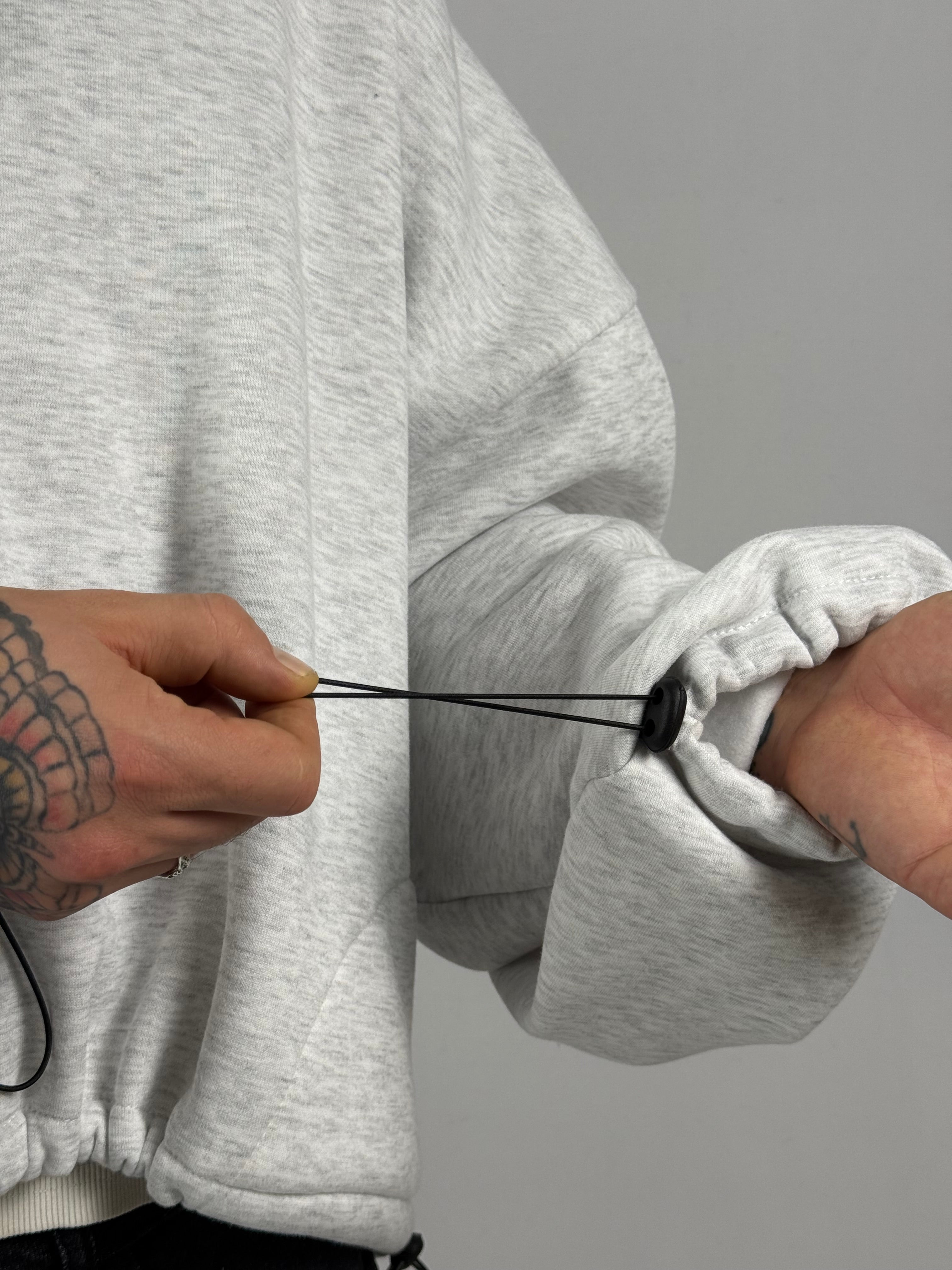 Felpa “best hoodie” crop zip grigio