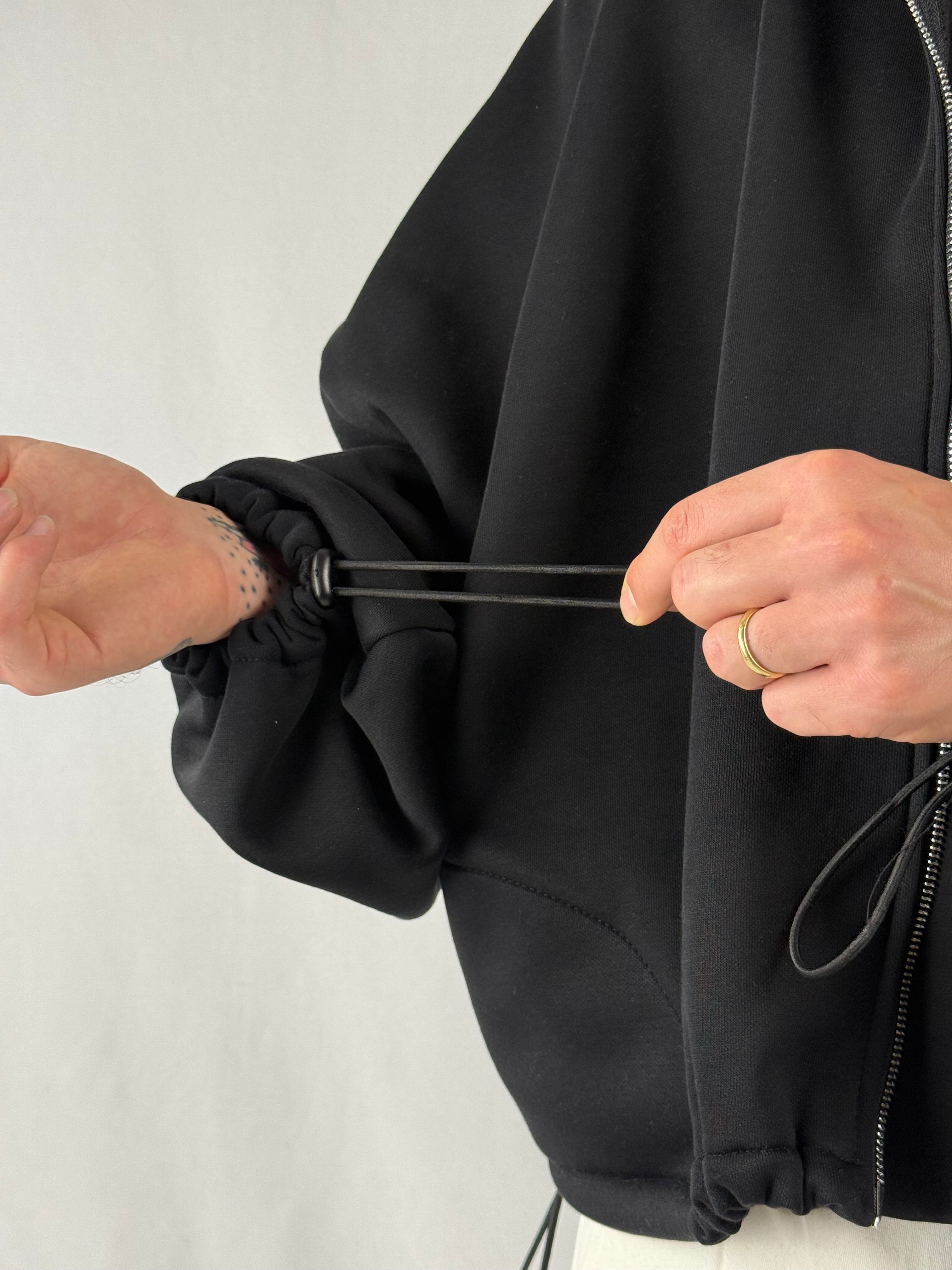 Felpa “best hoodie” crop zip nero