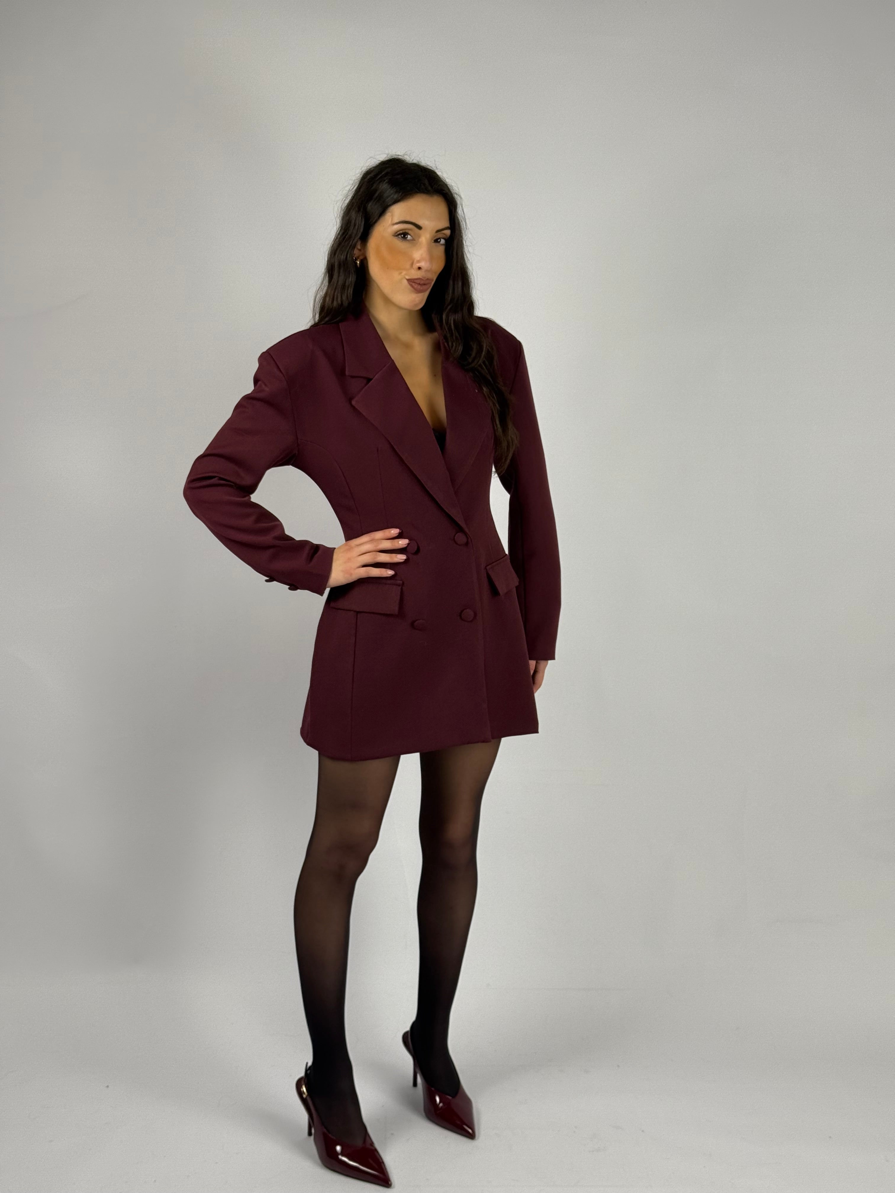 Vestito blazer bordeaux