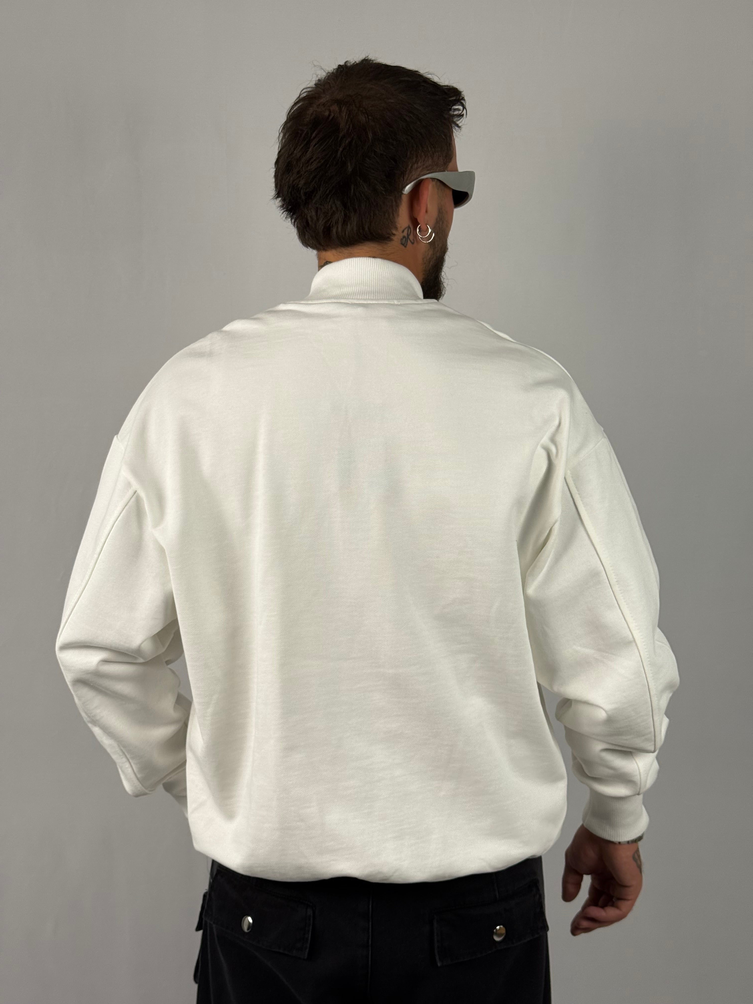 Jacket zip felpa bianca