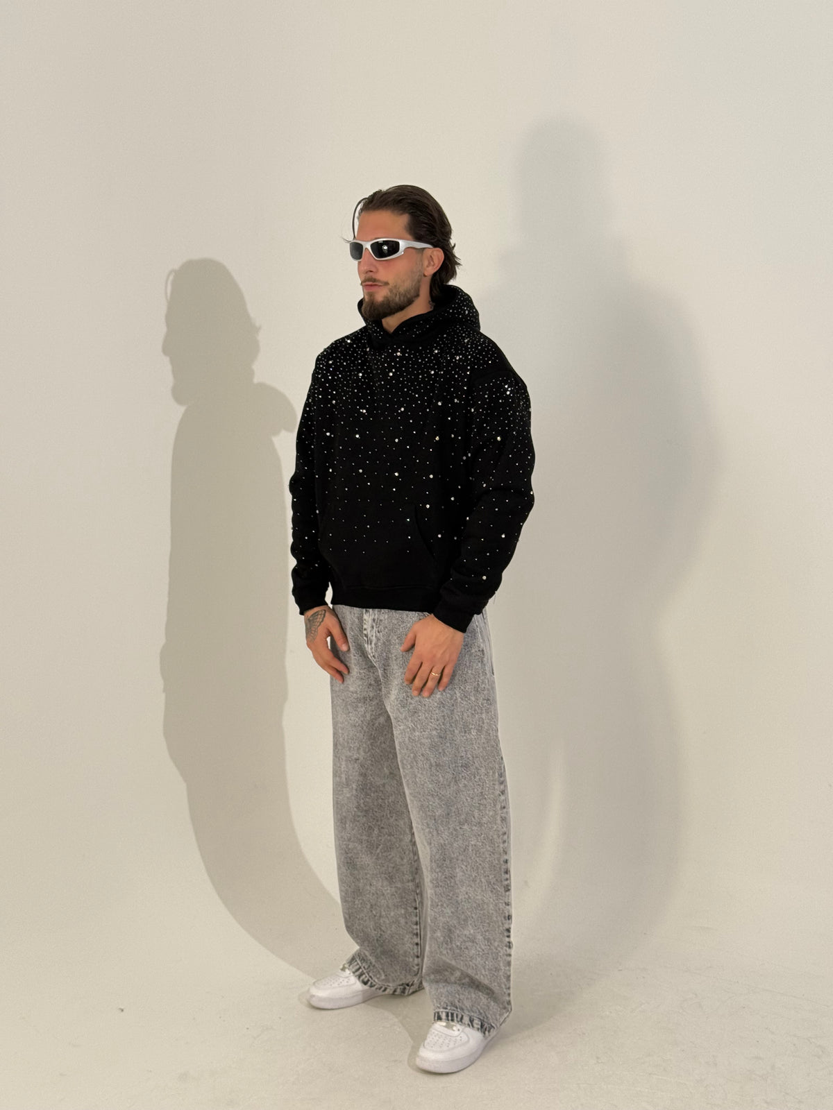 Felpa boxy strass