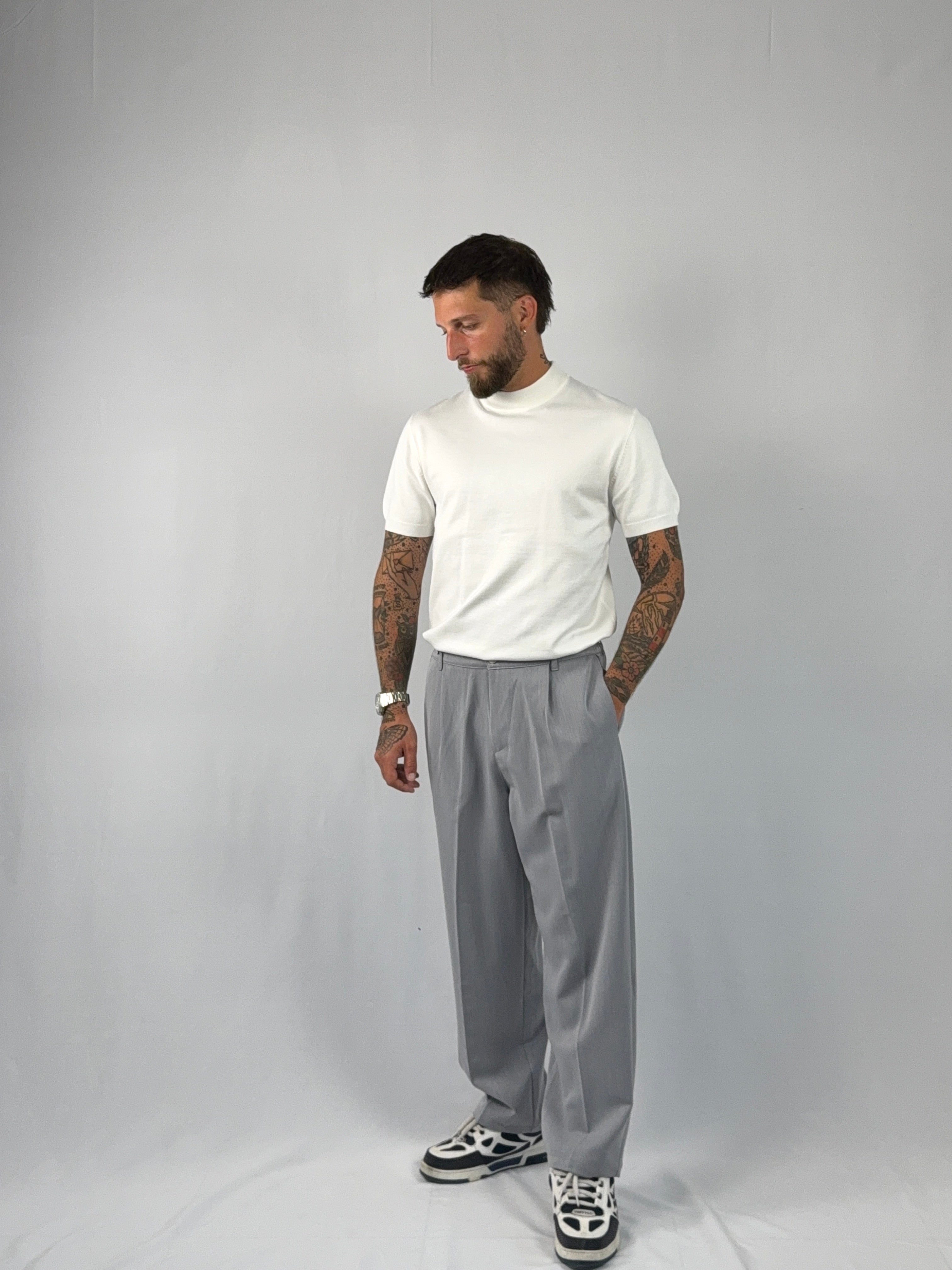 Pantalone palazzo grigio