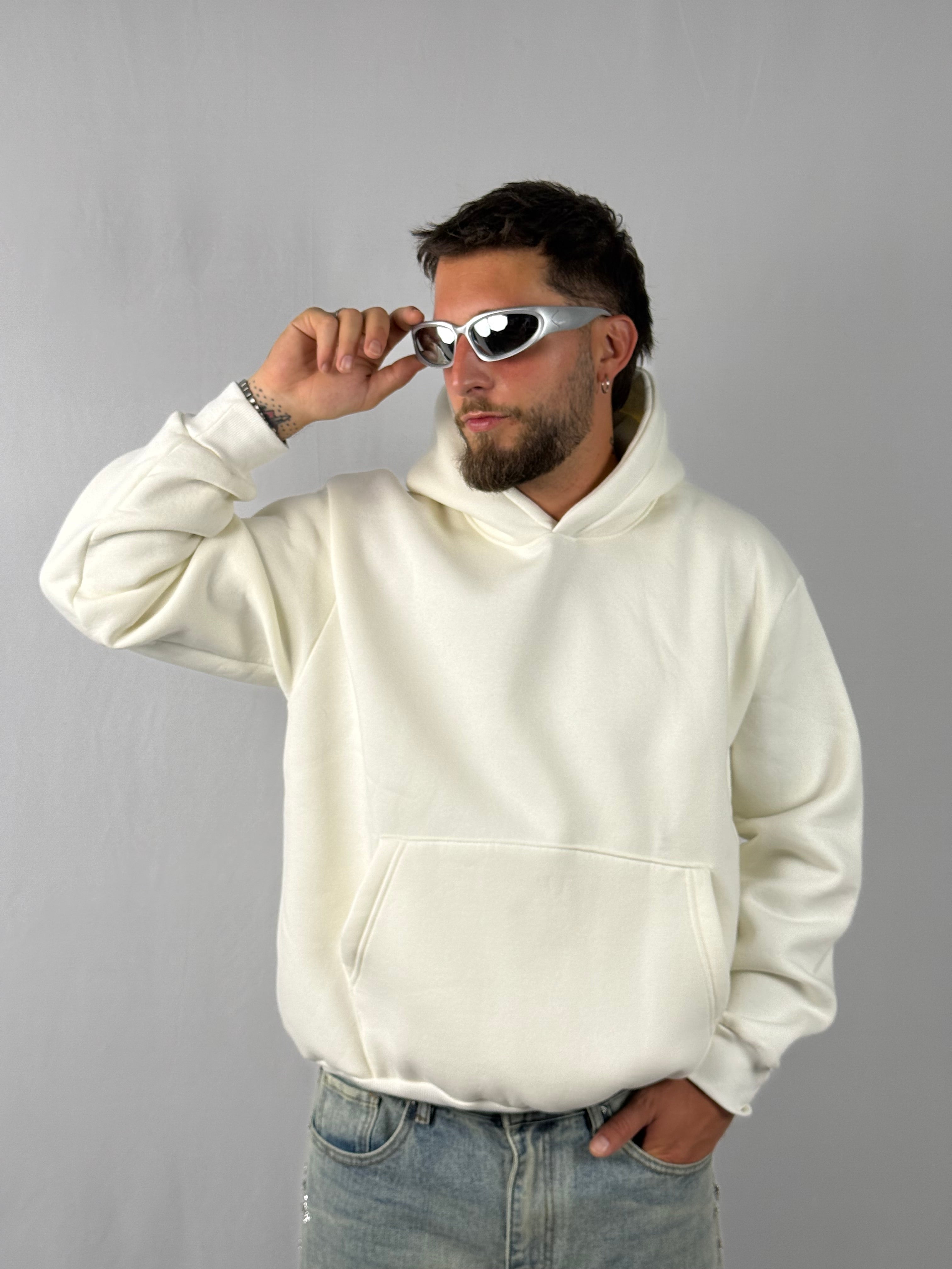 Felpa Boxy bianca