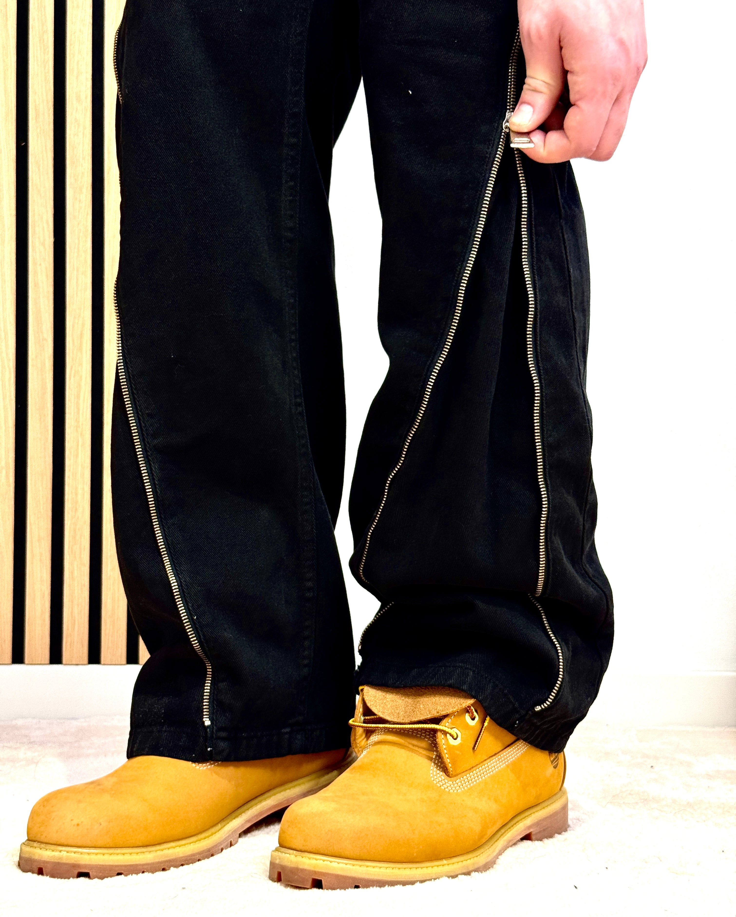 Jeans flare zip