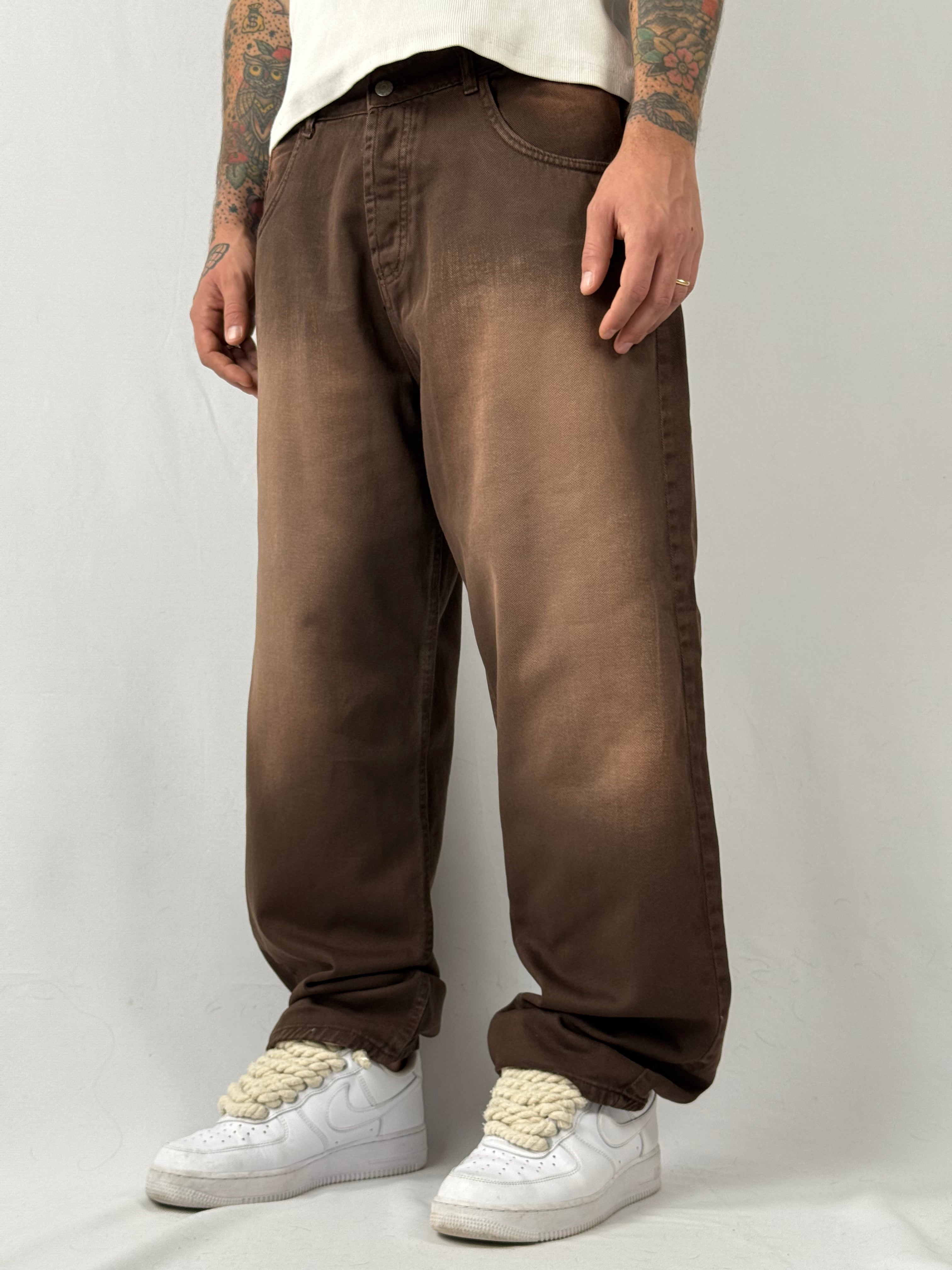 Jeans baloon washed marrone