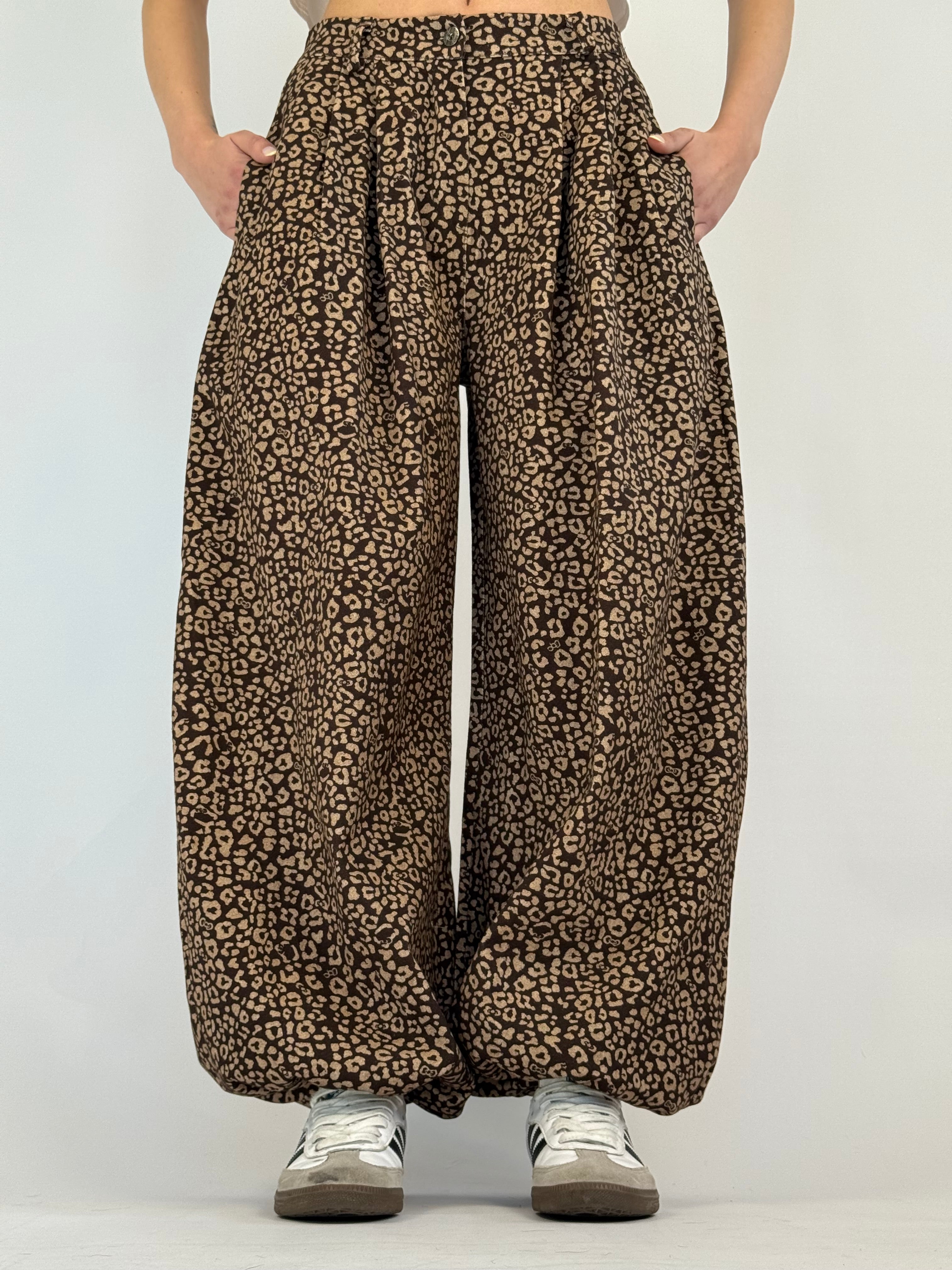 Jeans extra balloon leopardato