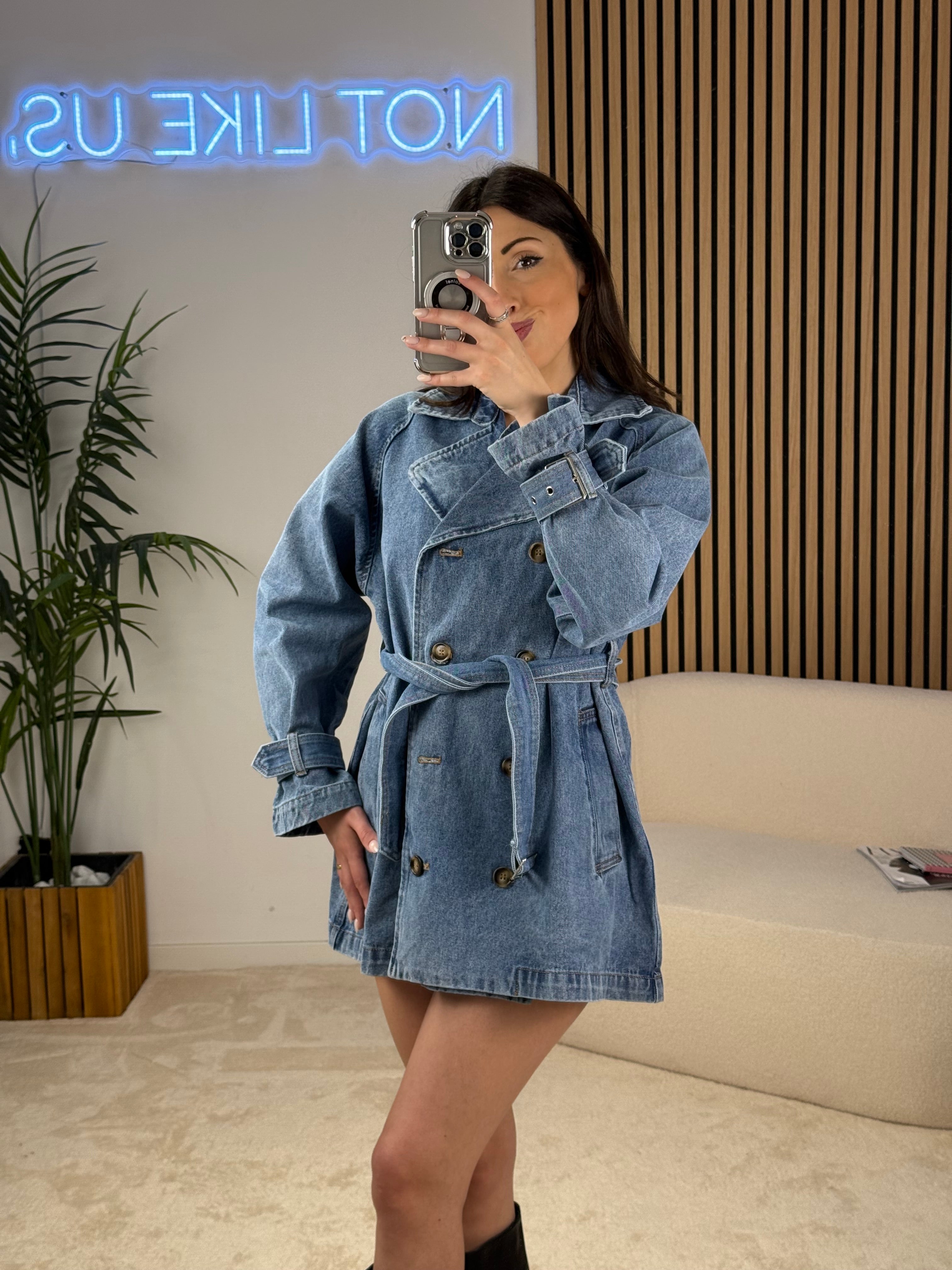 Trench in jeans