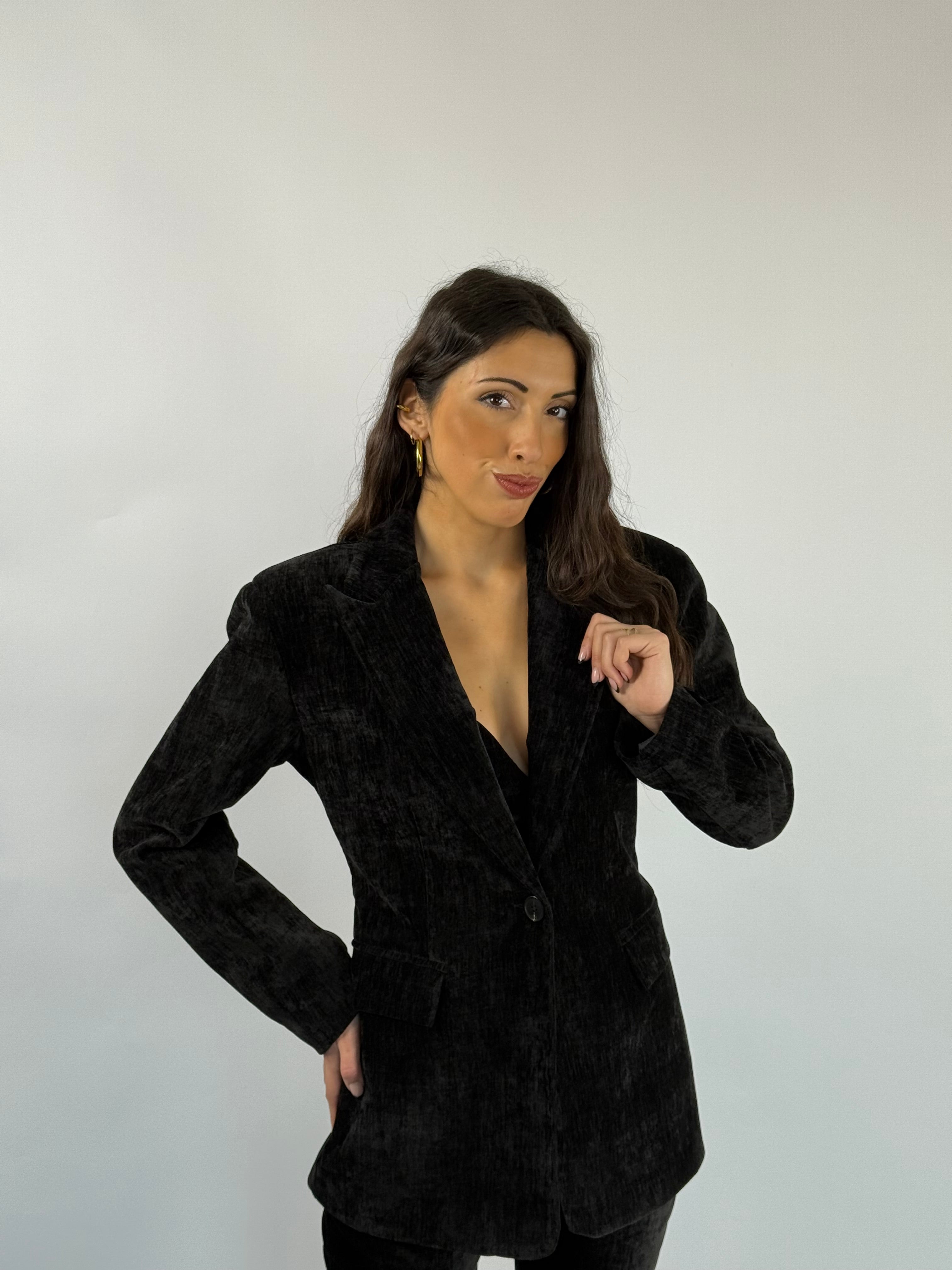 Coordinato velluto nero Lumina